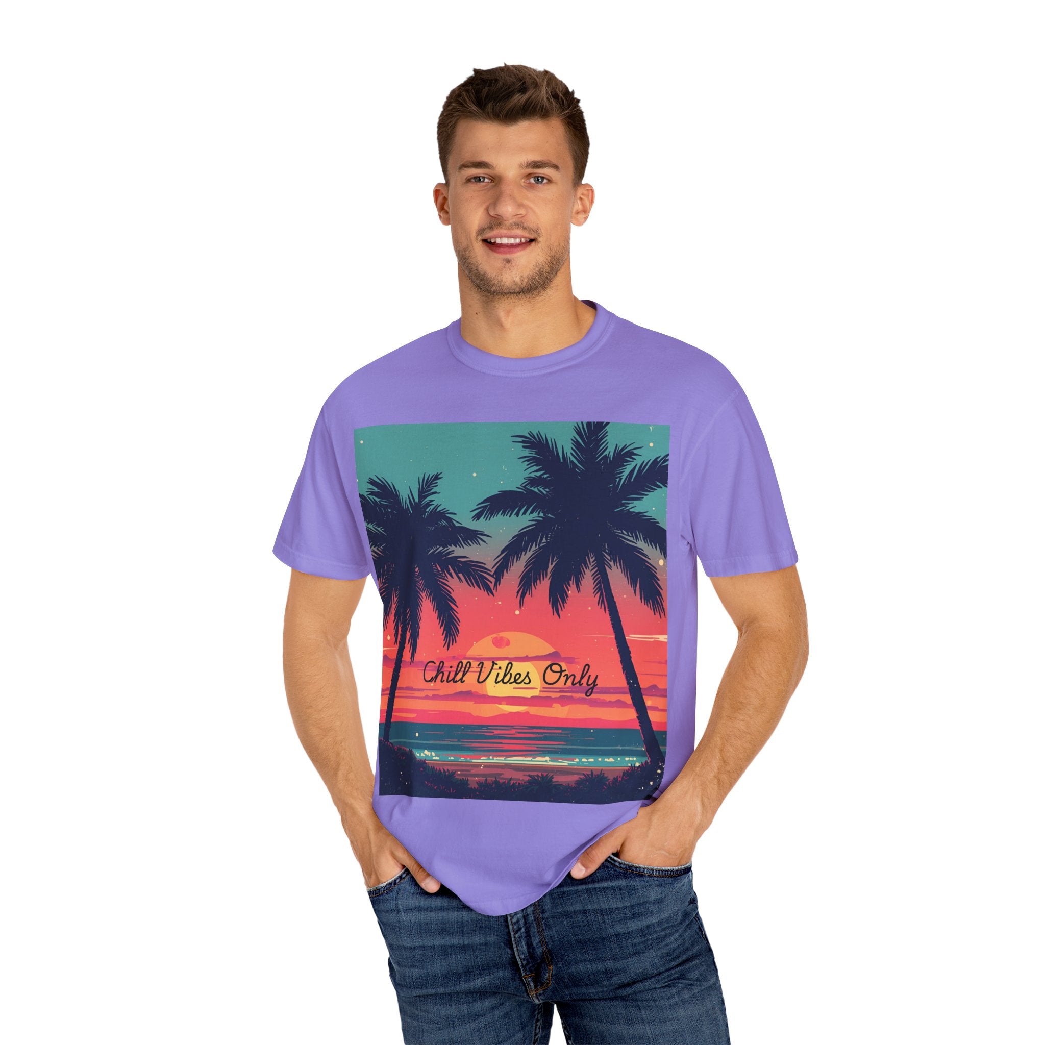 Tropical Sunset Unisex Garment-Dyed T-shirt