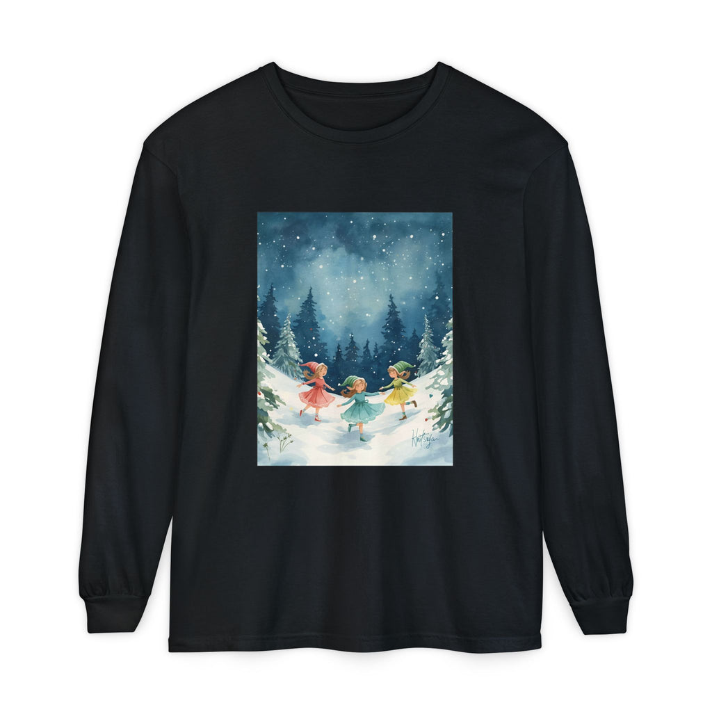Winter Wonderland Long Sleeve T-Shirt, Cozy Graphic Tee, Perfect for Holidays, Gift for Her, Winter Apparel, Seasonal Fashion