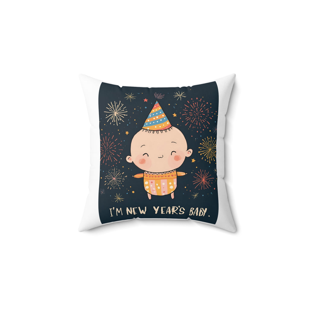 I'm A New Years Baby Spun Polyester Square Pillow