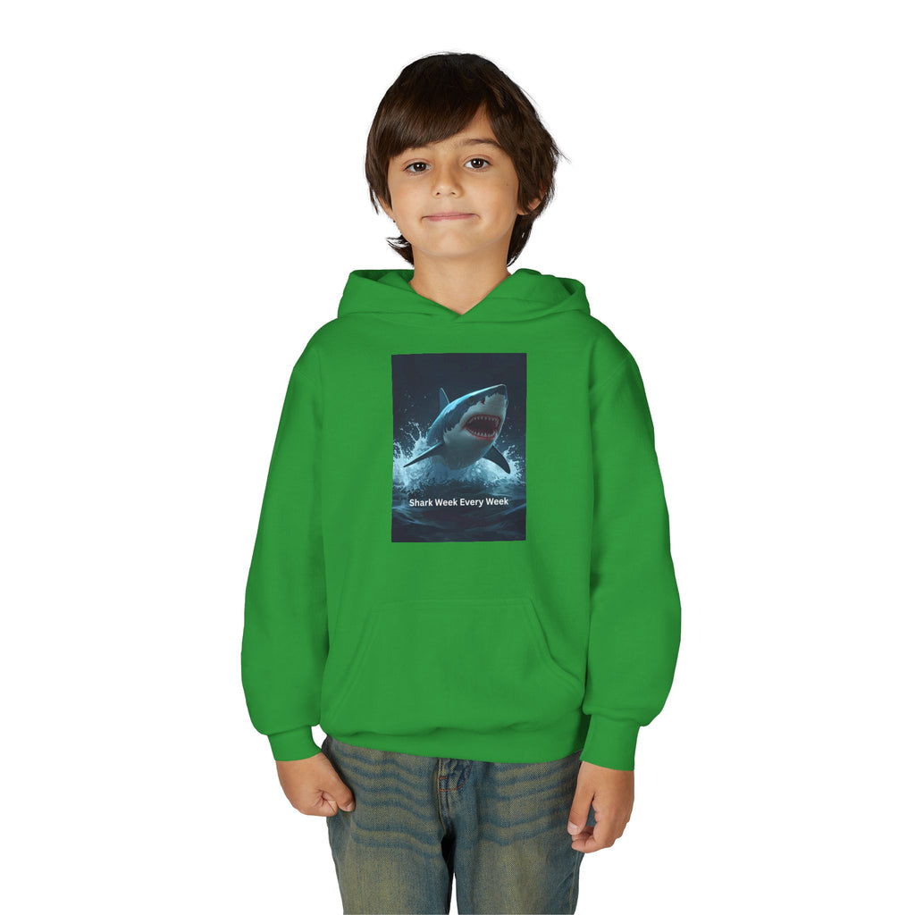 Shark Week Youth Hoodie - Fun, Comfortable Sweatshirt for Ocean Lovers, Kids Merchandise, Gift for Summer, Adventure Apparel, Sea Life Style