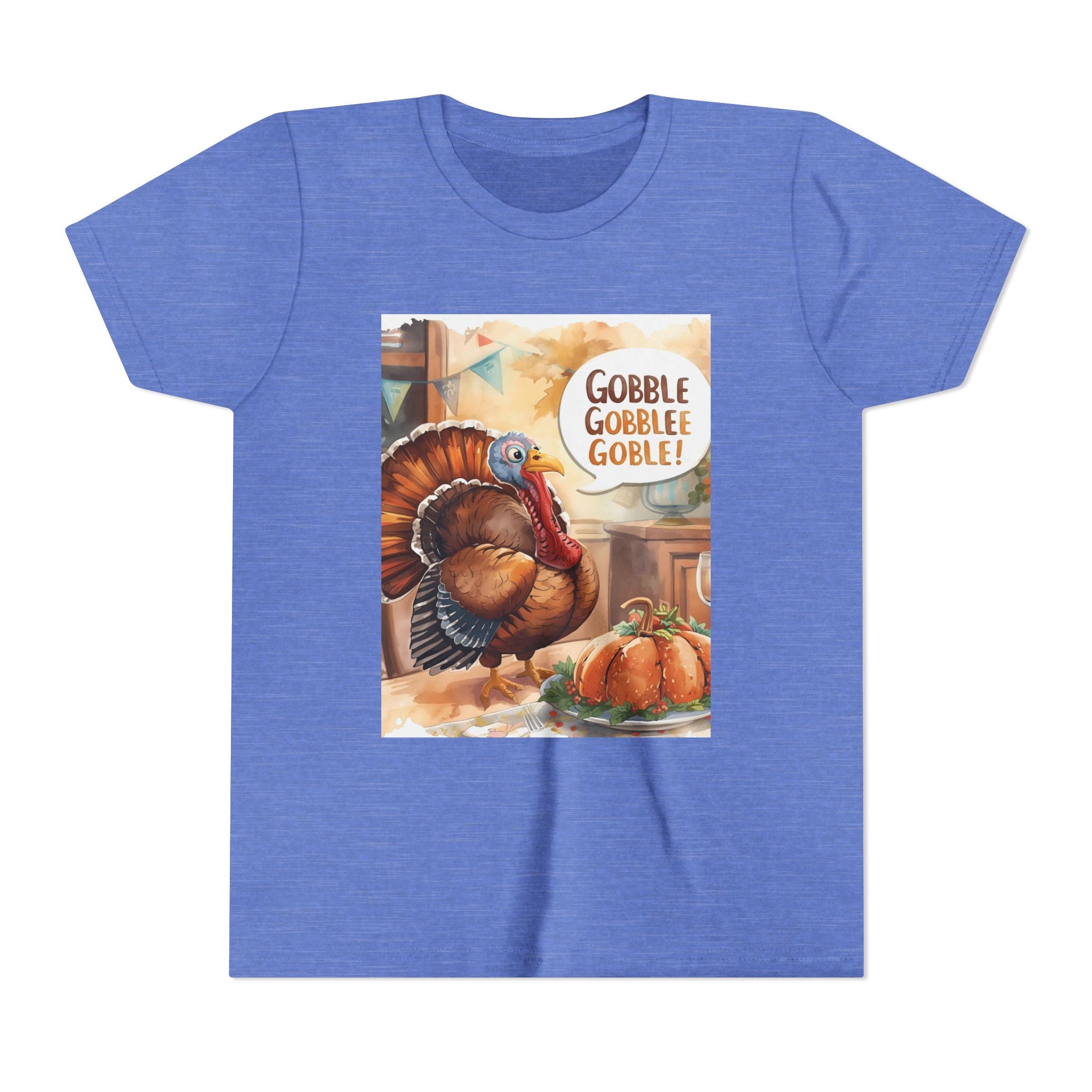 Thanksgiving Turkey Youth Tee, Gobble Gobble Shirt, Kids Thanksgiving Apparel, Fall Celebration Tee, Funny Turkey Shirt