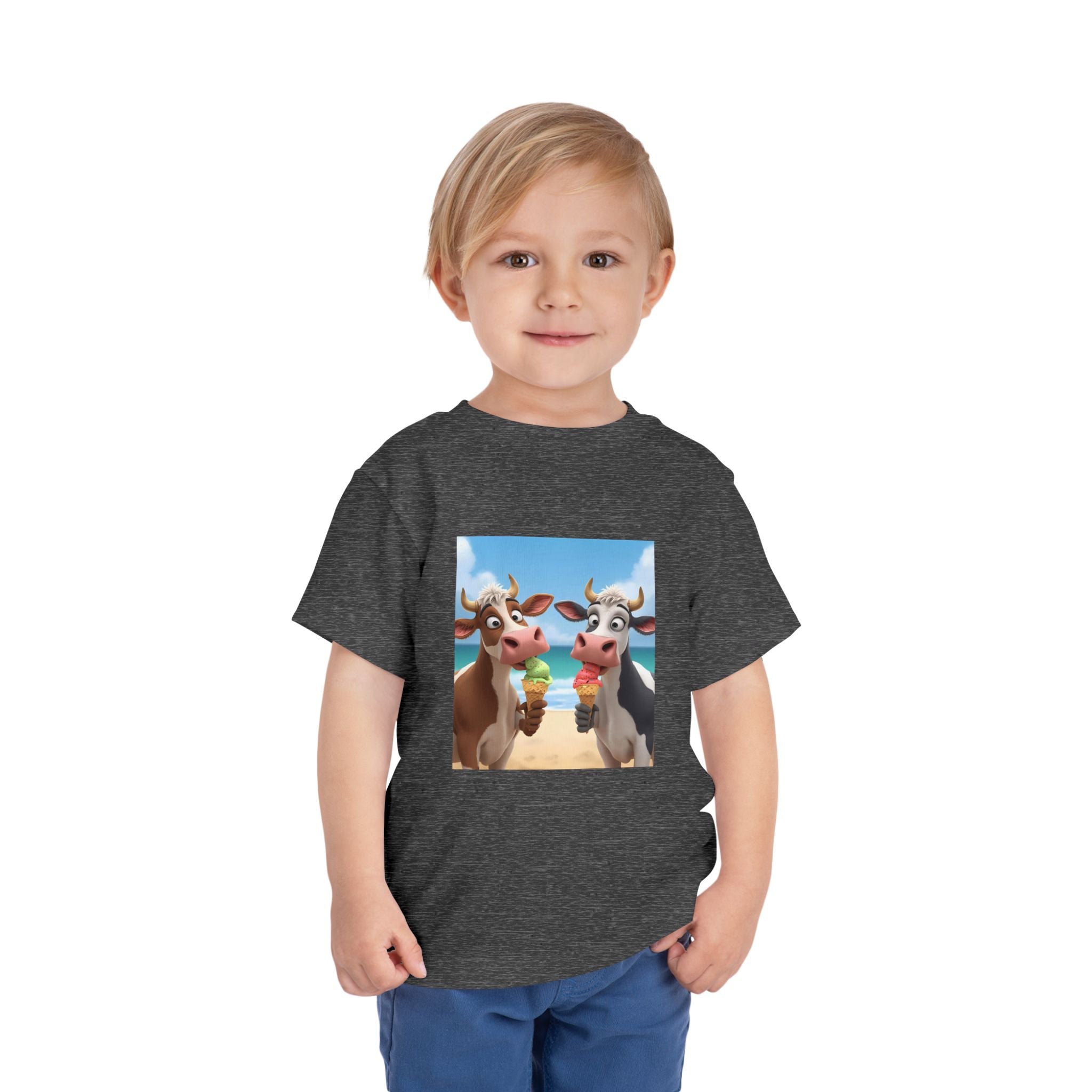 Beachy Cow Toddler Short Sleeve Tee