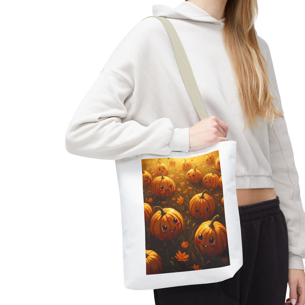 Happy Halloween Pumpkin Tote Bag, Halloween Shopping Bag, Fall Accessory, Eco-Friendly Tote, Cute Pumpkin Art Bag