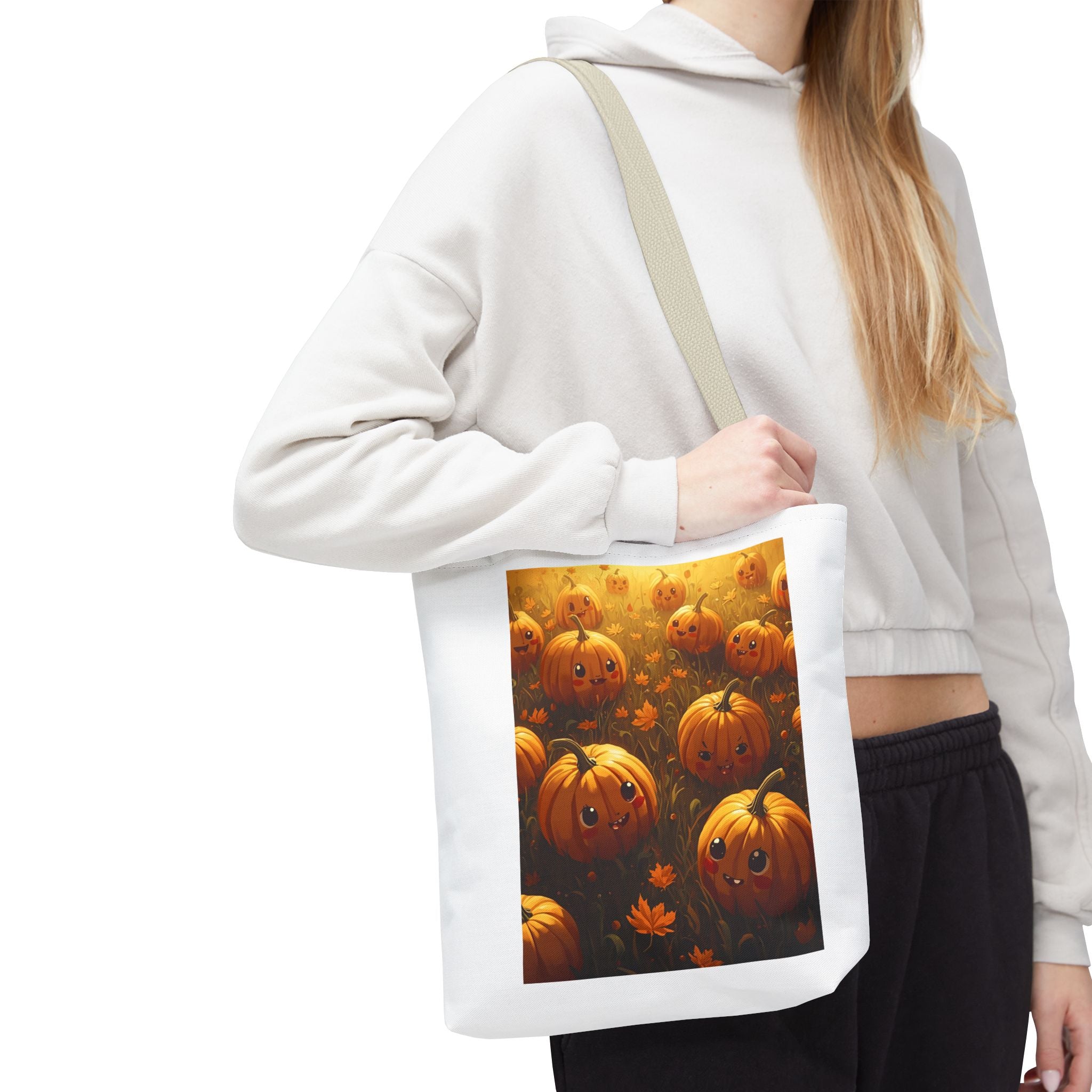 Happy Halloween Pumpkin Tote Bag, Halloween Shopping Bag, Fall Accessory, Eco-Friendly Tote, Cute Pumpkin Art Bag