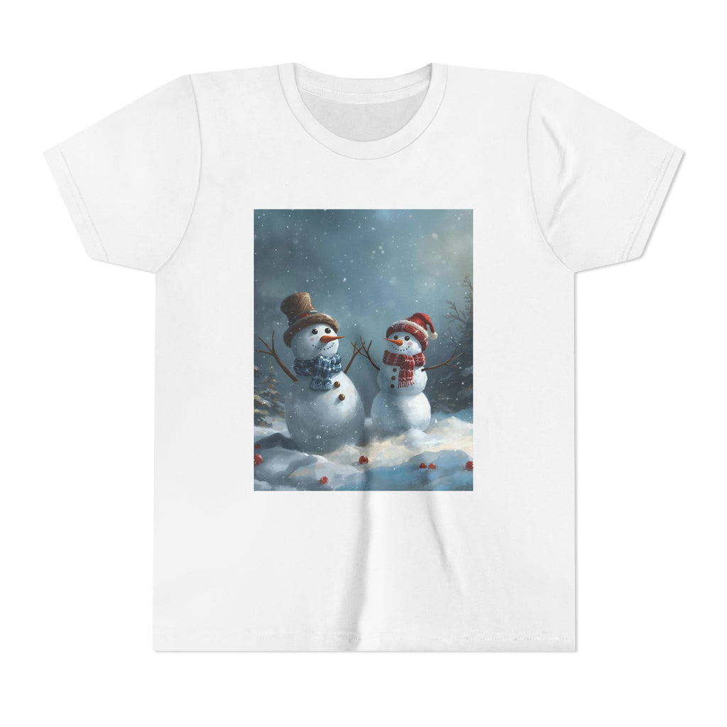 Youth Christmas Snowman Tee, Winter T-Shirt, Christmas Gift, Holiday Apparel, Kids Winter Wear, Cute Snowman Design