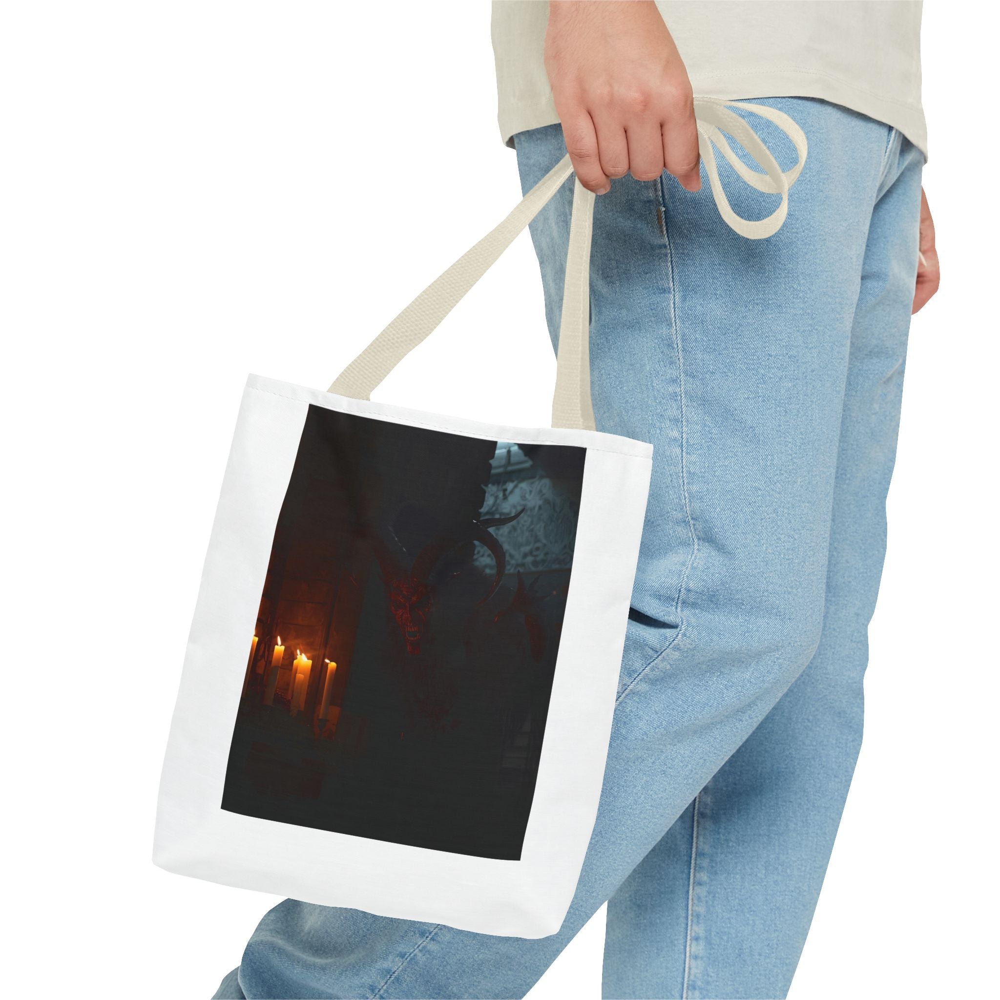 Spooky Halloween Pumpkin Shadow Tote Bag (AOP)