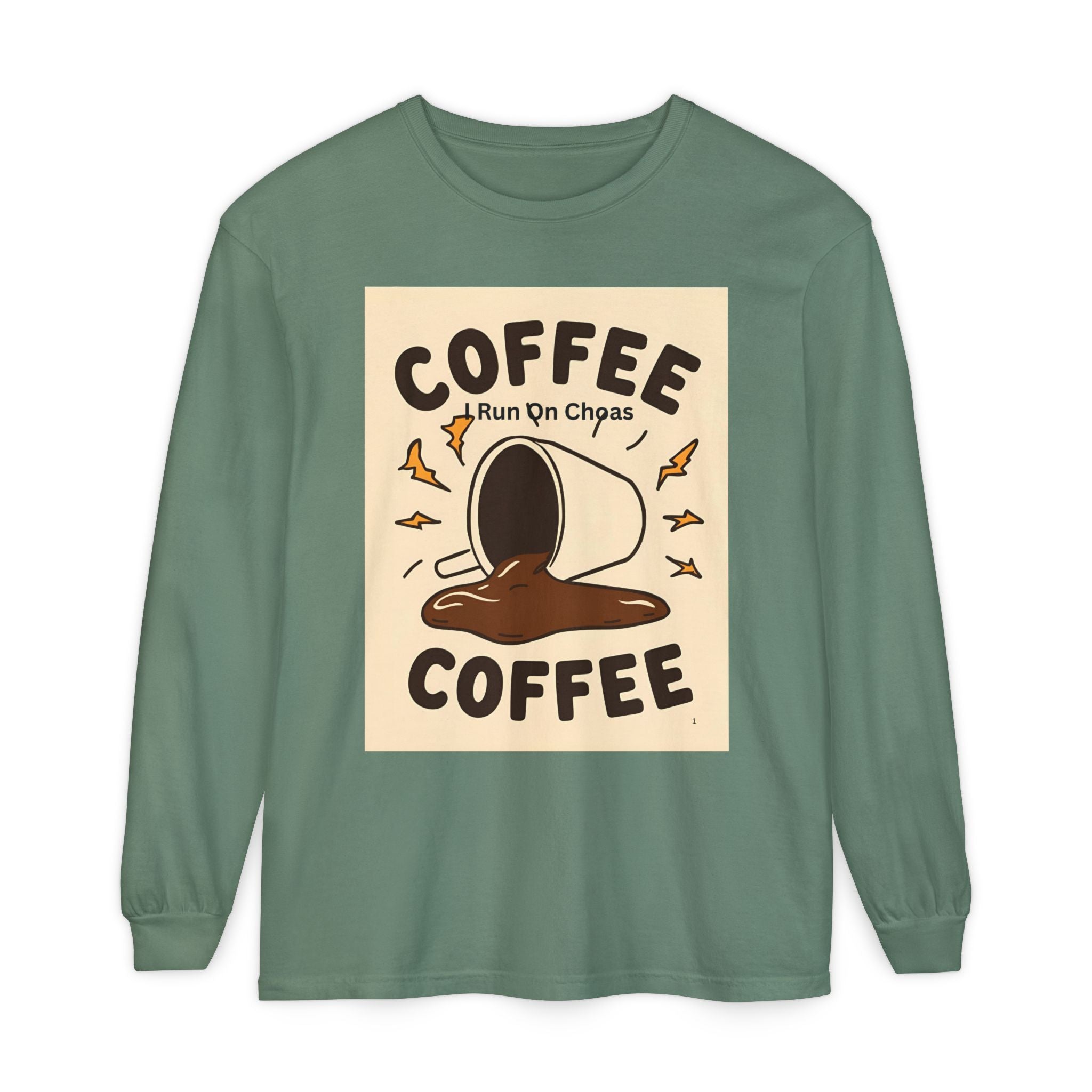 Coffee Coffee Unisex Garment-dyed Long Sleeve T-Shirt