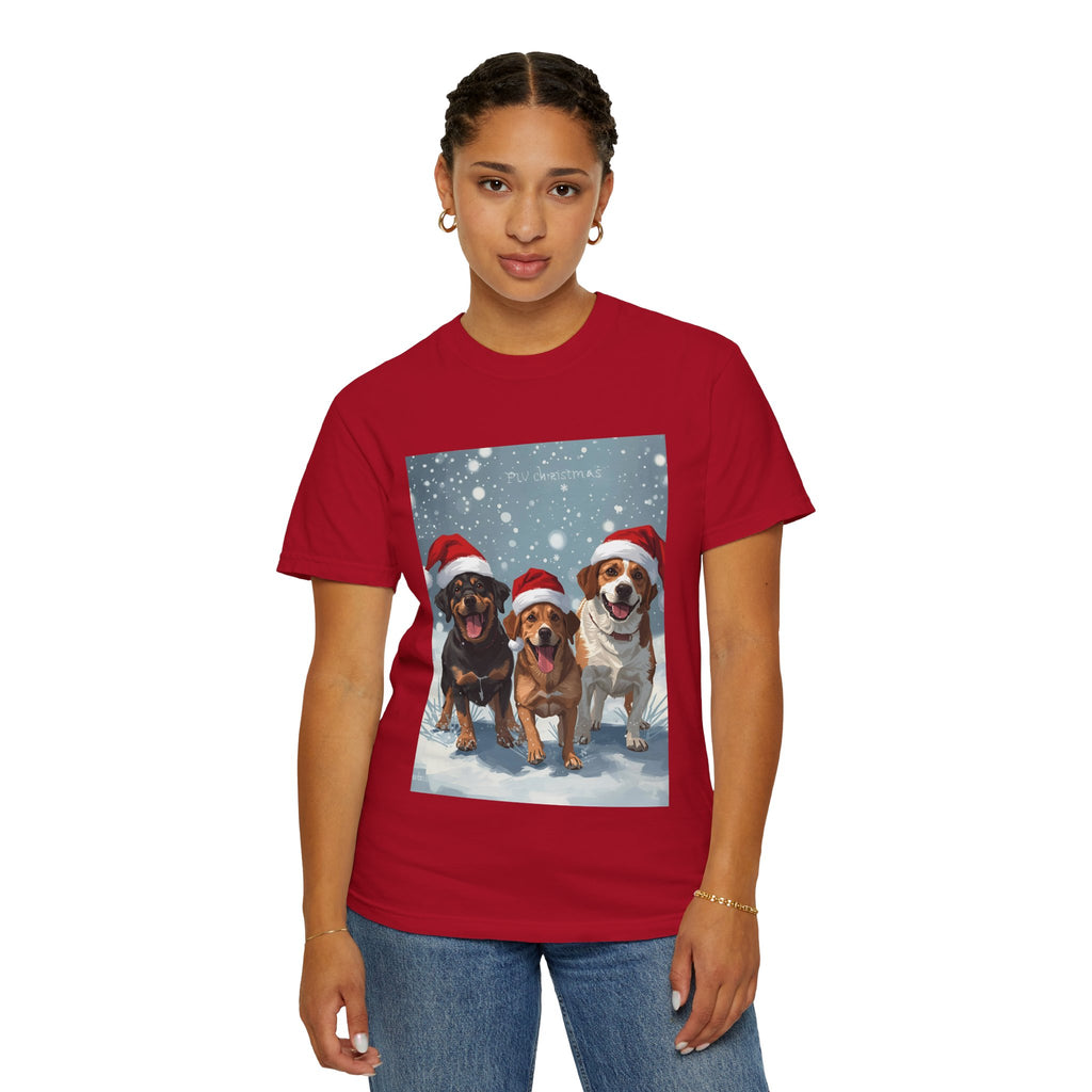 Cute Festive Christmas Dog Lover T-Shirt, Cute Holiday Shirt, Unisex Christmas Apparel, Gift for Pet Owners, Winter Celebration Tee
