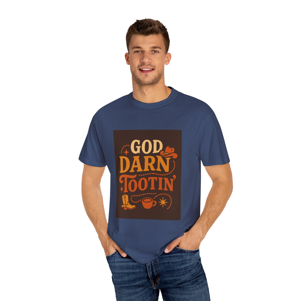 Vintage-Inspired Unisex T-Shirt with 'God Darn Tootin' Graphic - Perfect for Cowpoke Gatherings, Western Themed Events, Gift