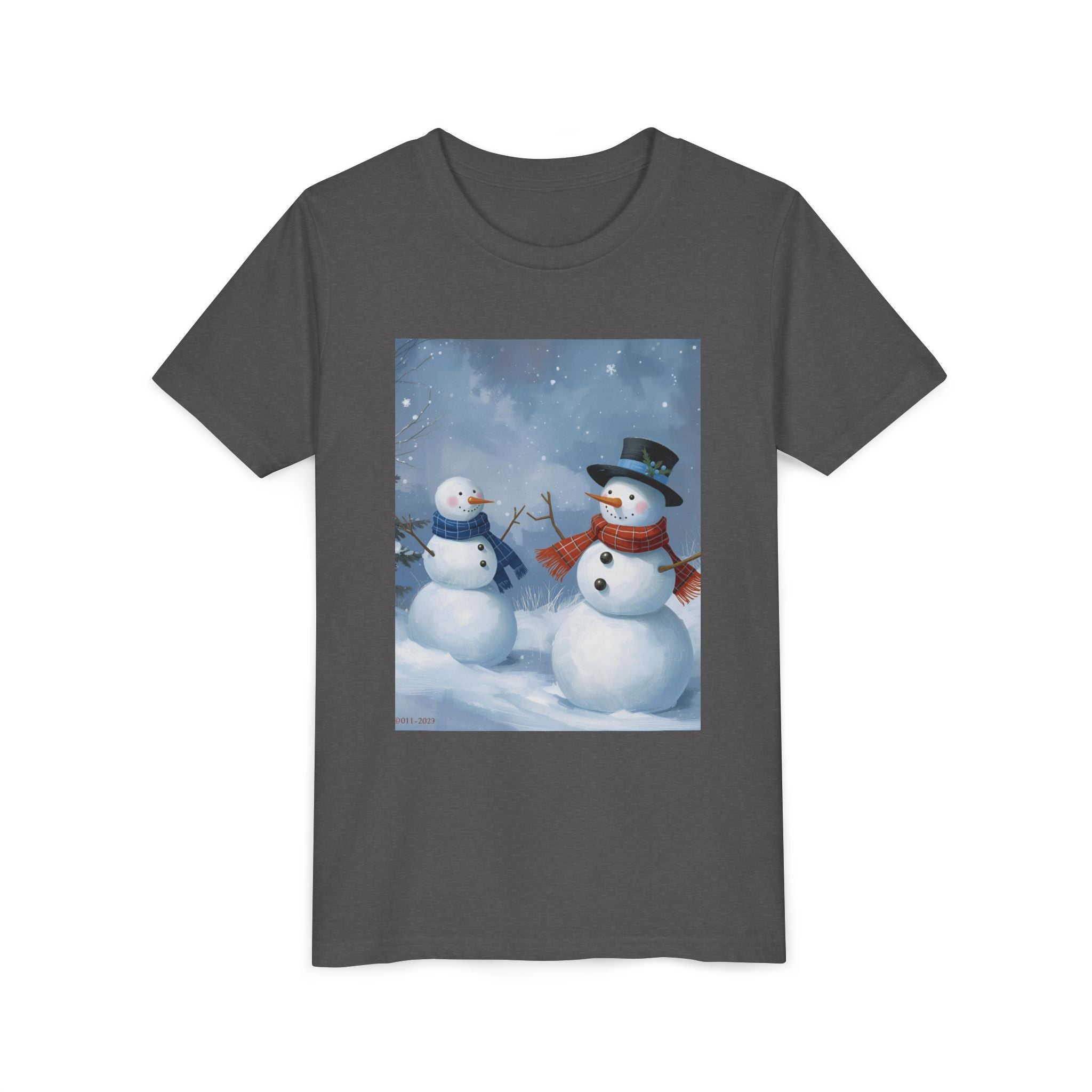 Christmas Snowman Family Youth Short Sleeve Tee