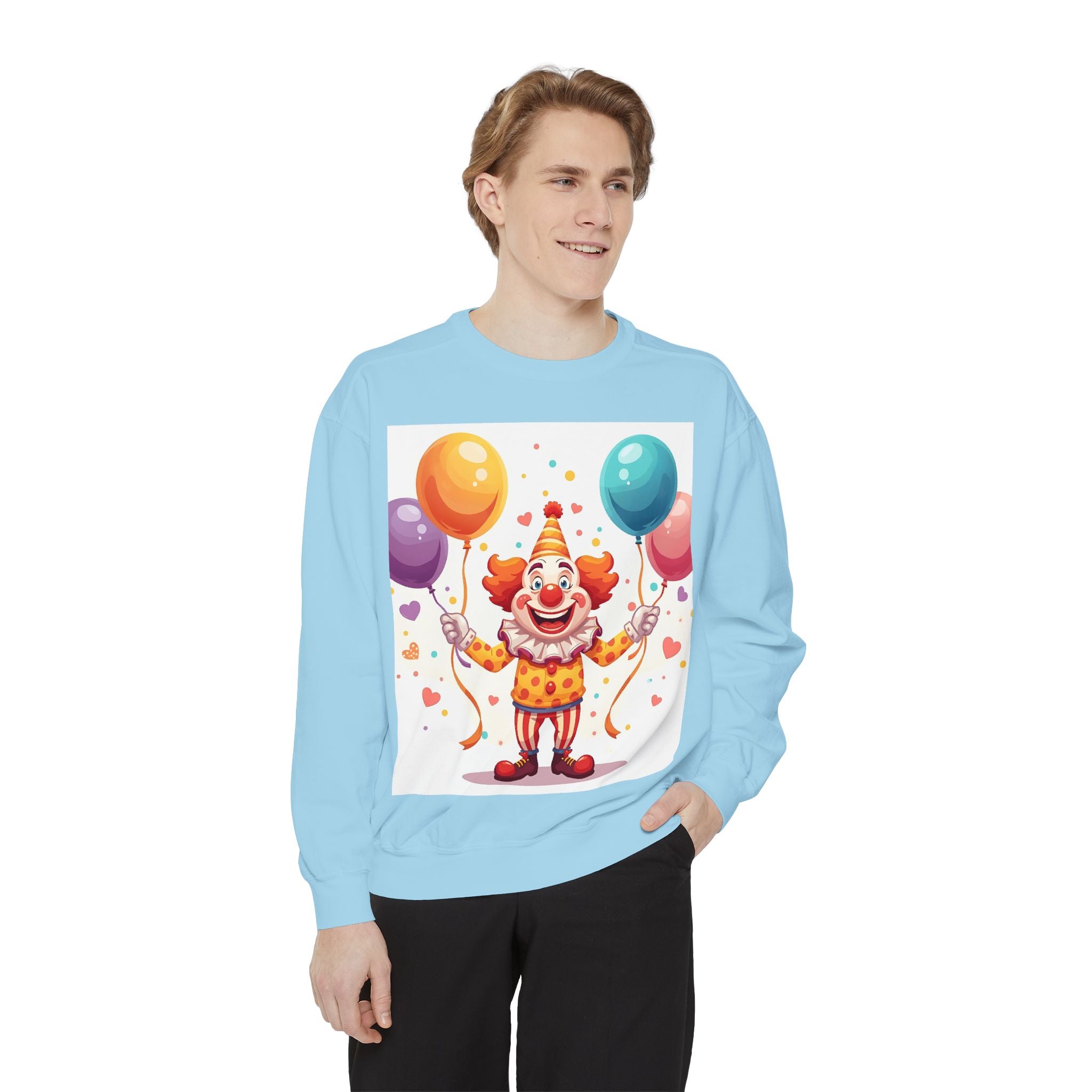 Funny Clown Unisex Garment-Dyed Sweatshirt