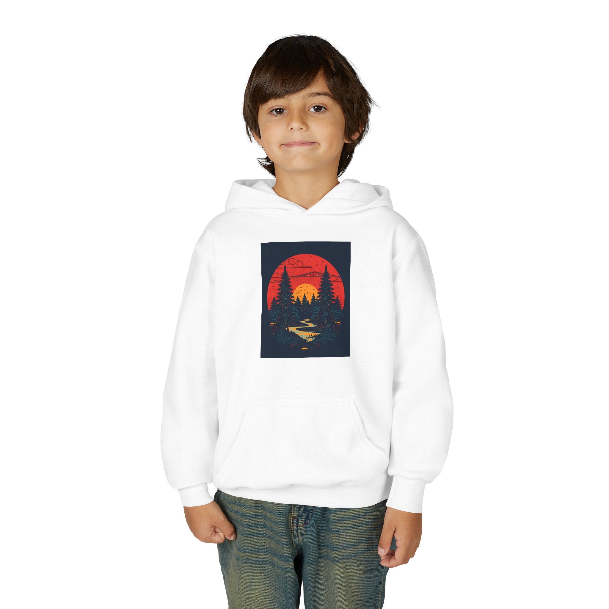 Nature Inspired Forest Youth Heavy Blend Hooded Sweatshirt