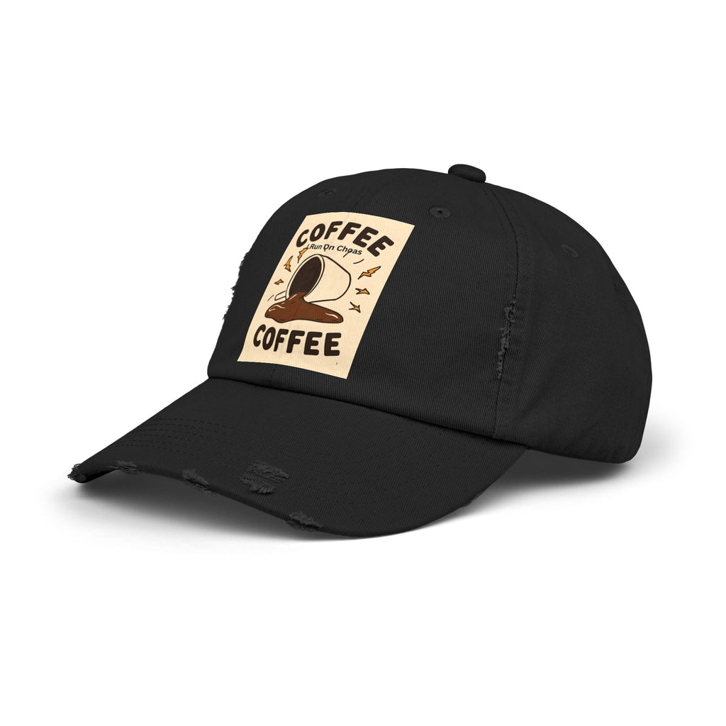 Coffee Coffee Unisex Distressed Cap