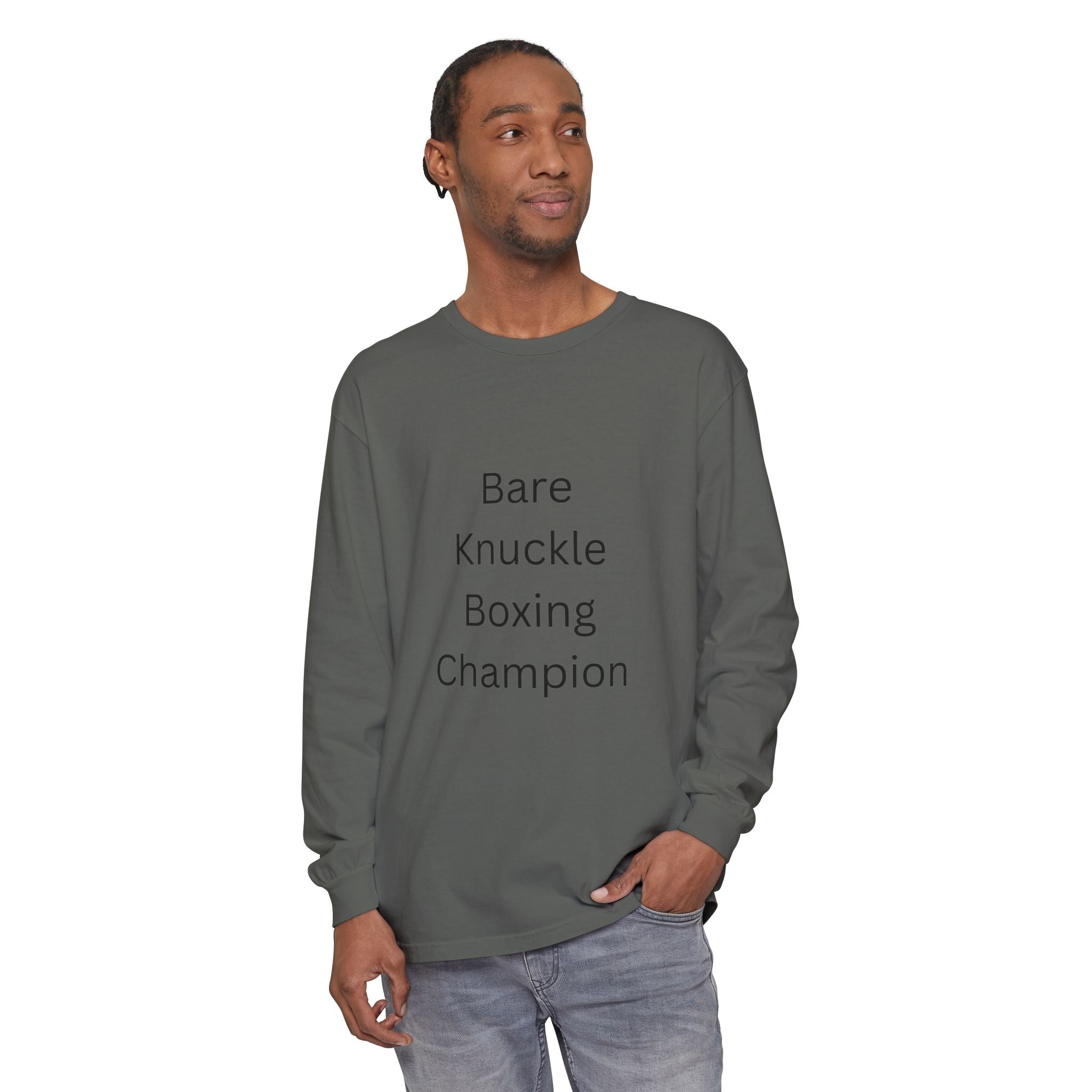 Bare Knuckle Boxing Champion Unisex Garment-dyed Long Sleeve T-Shirt