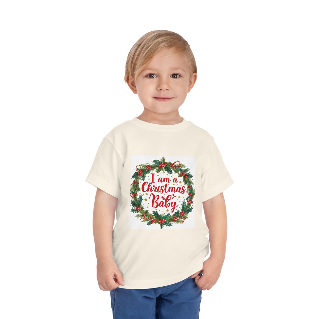 I Am A Christmas Baby Toddler Short Sleeve Tee