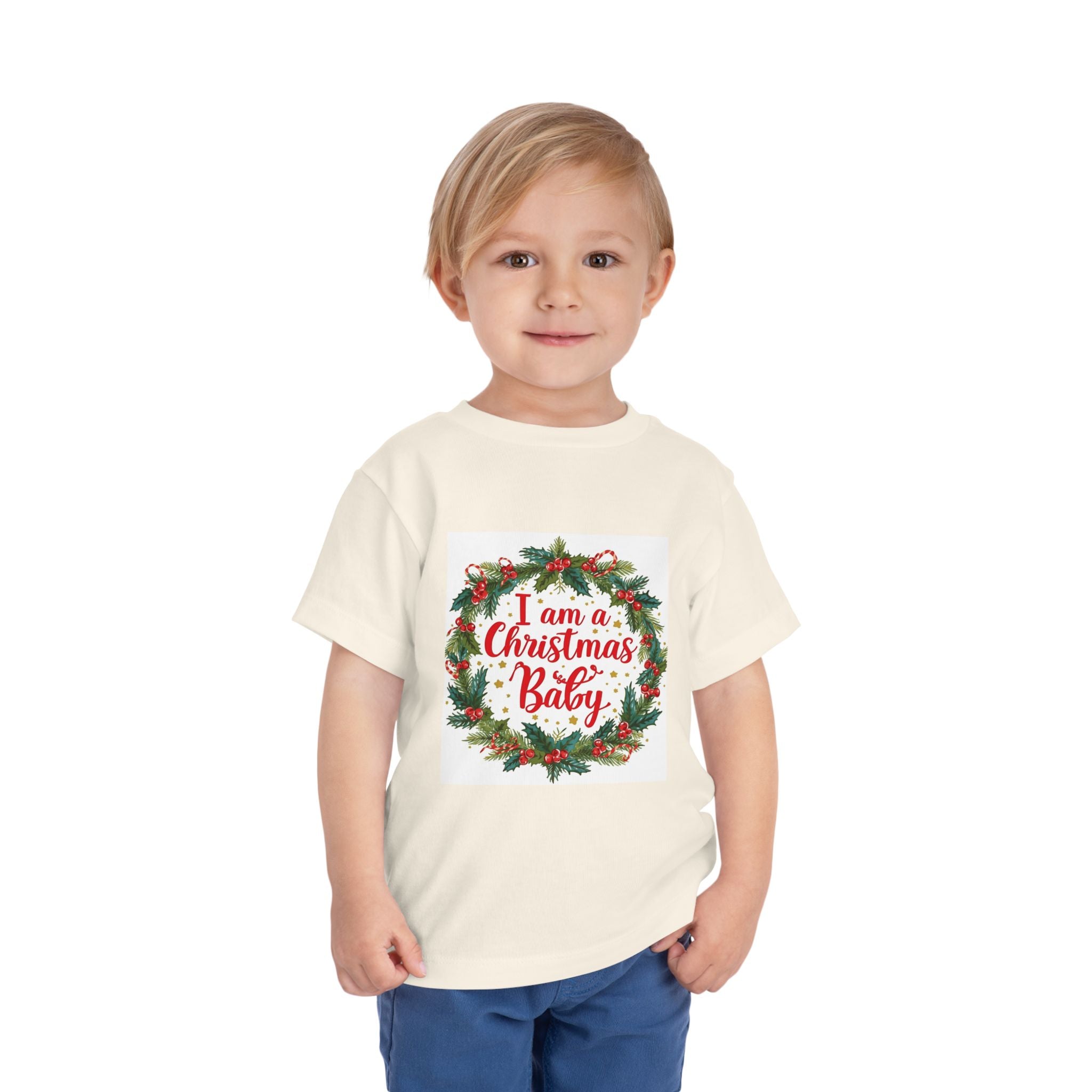 I Am A Christmas Baby Toddler Short Sleeve Tee