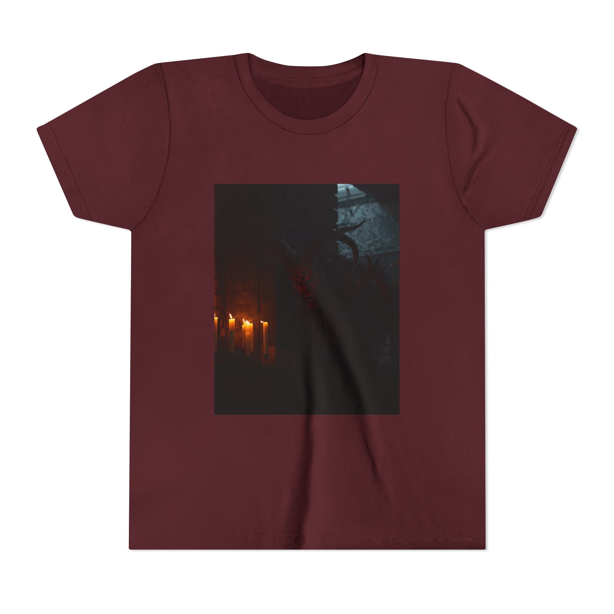 Spooky Halloween Pumpkin Shadow Youth Short Sleeve Tee