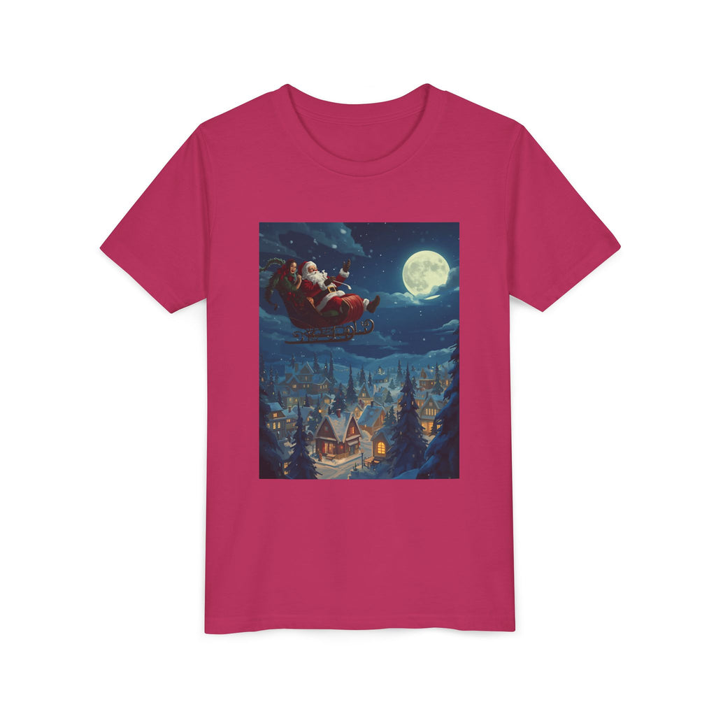 Christmas Santa Sleigh Youth Short Sleeve Tee