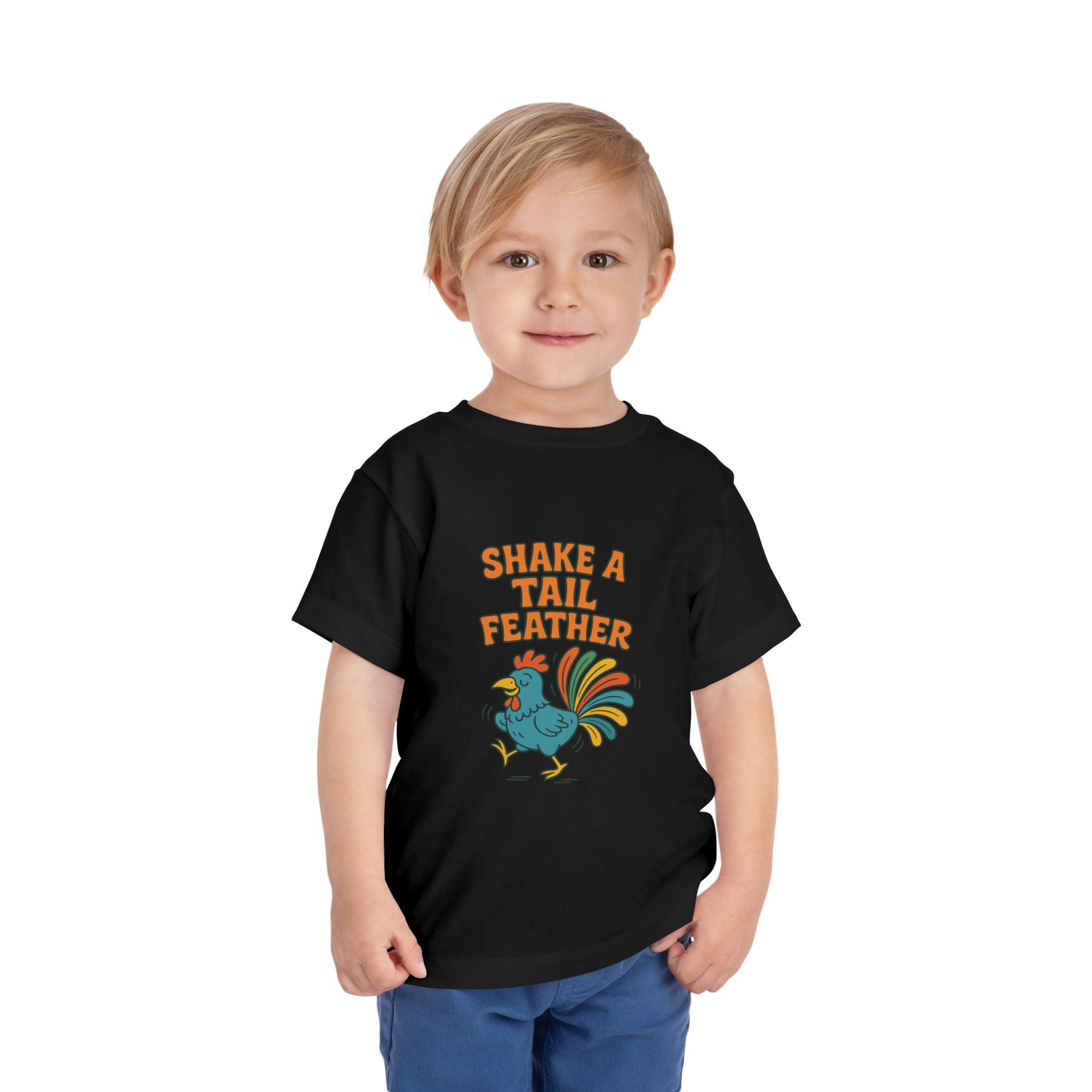 Shake A Tail Feather Funny Toddler Short Sleeve Tee