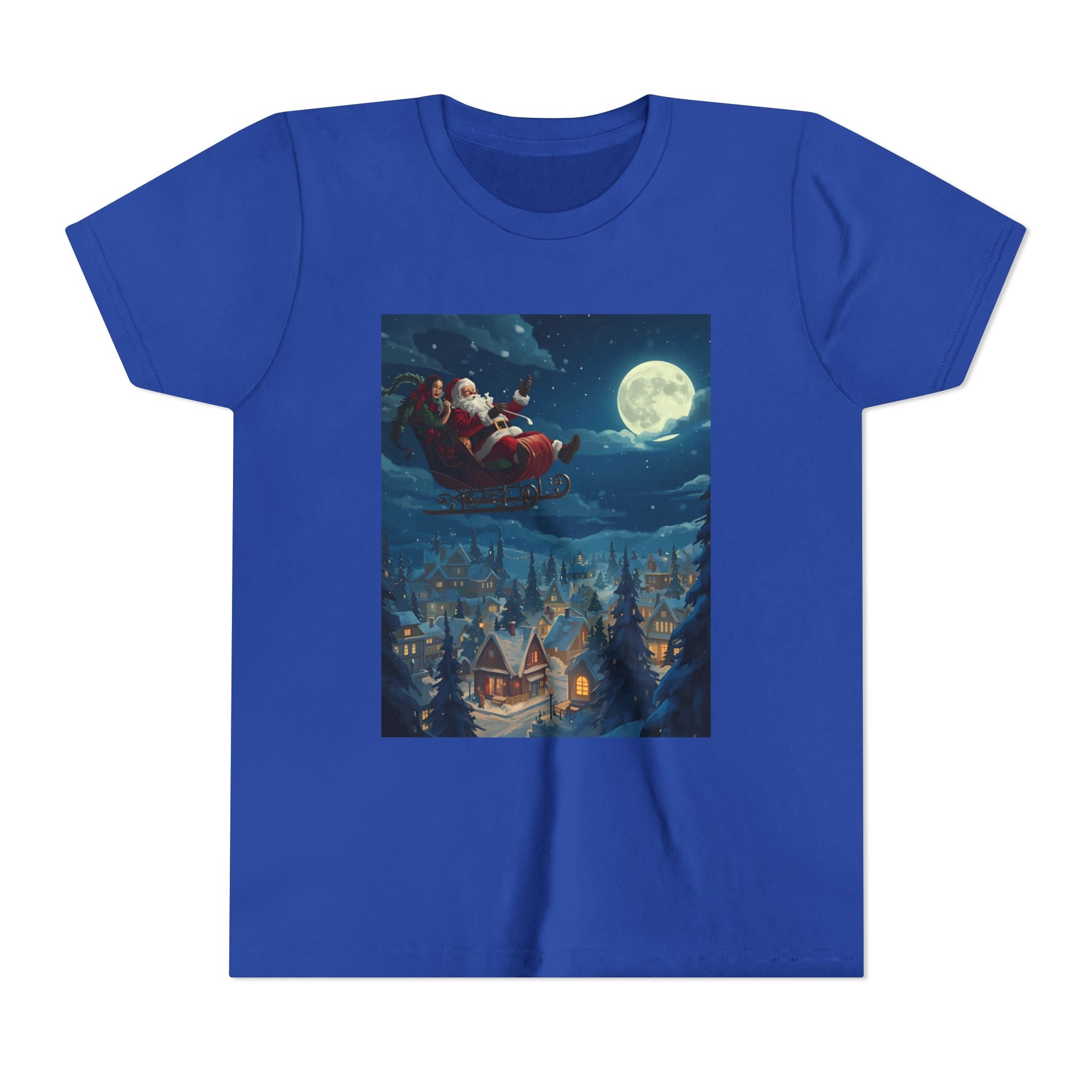 Christmas Santa Sleigh Youth Short Sleeve Tee