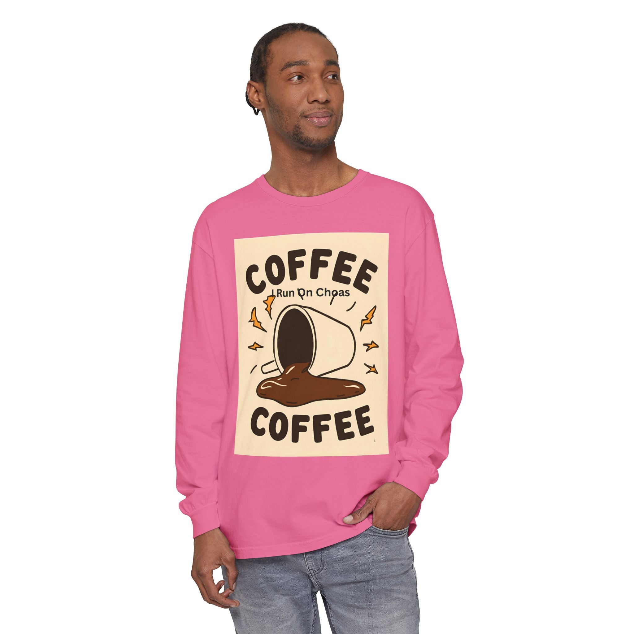 Coffee Coffee Unisex Garment-dyed Long Sleeve T-Shirt