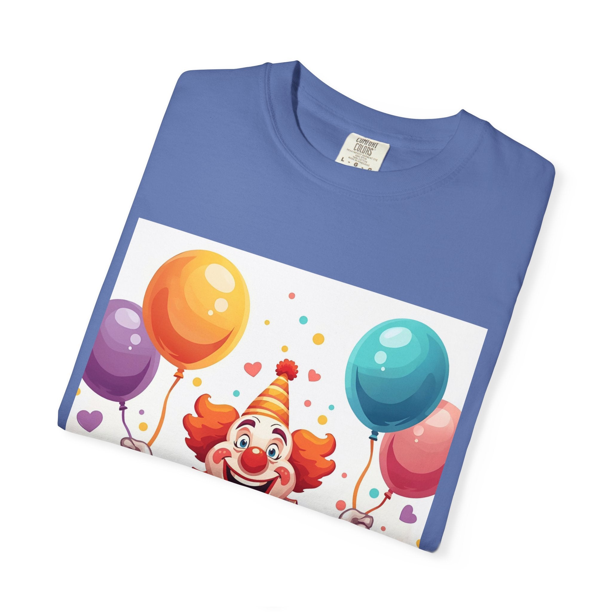 Colorful Clown Balloon T-Shirt, Fun Graphic Tee, Unisex party shirt, Circus themed apparel, Birthday gift for kids