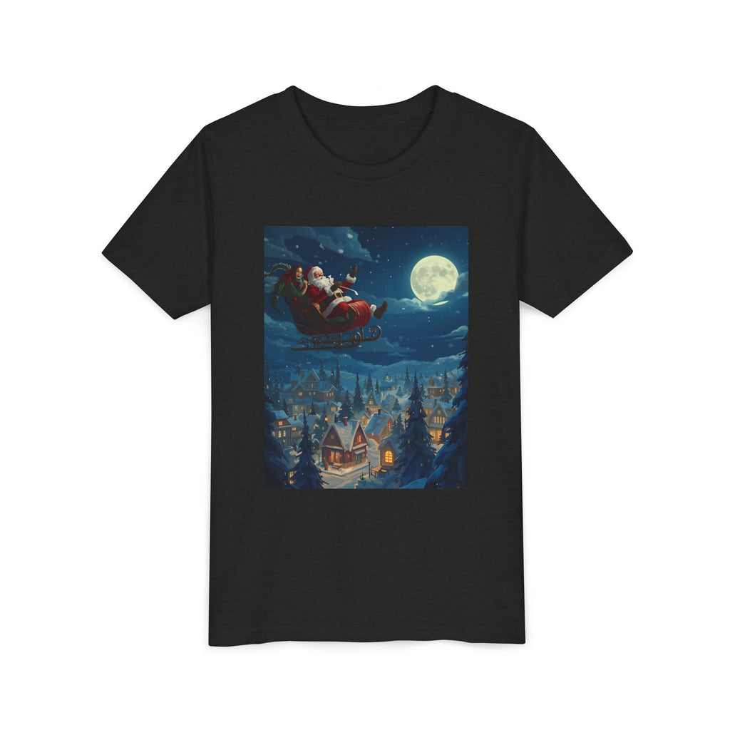 Christmas Santa Sleigh Youth Short Sleeve Tee