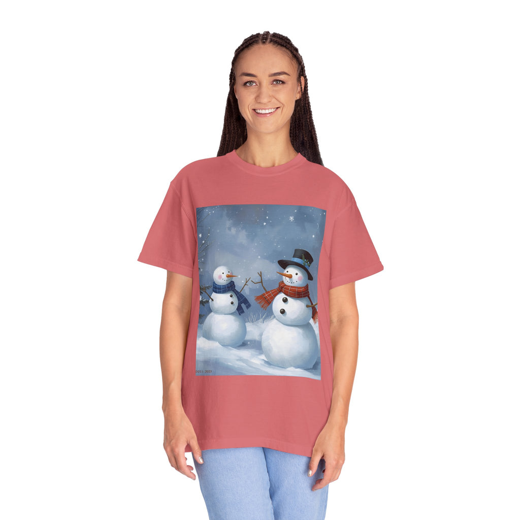 Christmas Snowman Family T-Shirt, Unisex Graphic Tee, Holiday Gift, Winter Apparel, Cozy Casual Wear, Christmas T-Shirt
