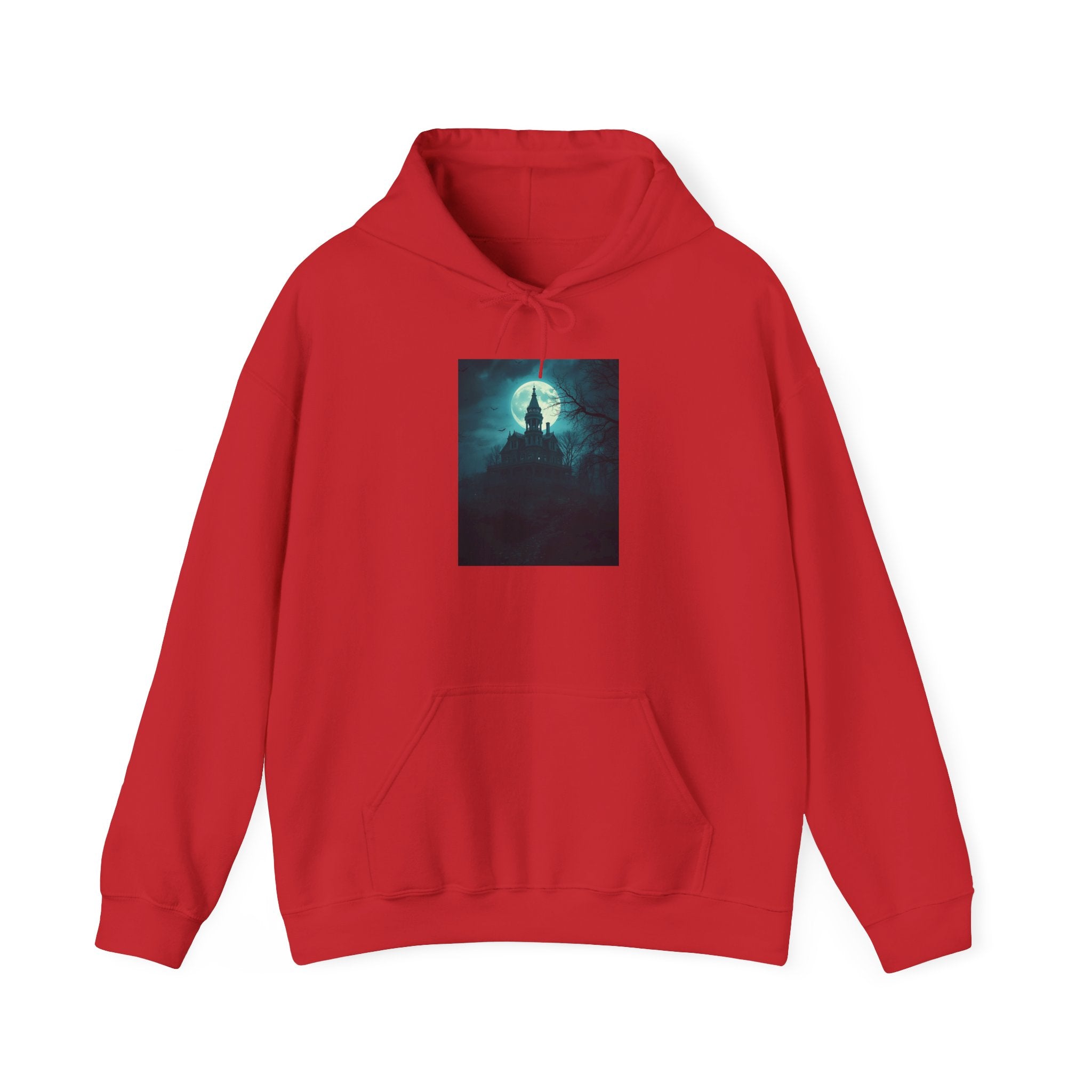 Haunted Moonlight Mystical Nightscape Hooded Sweatshirt - Cozy Casual, Unisex Fashion, Gift Idea, Halloween Apparel, Unique Statement Piece