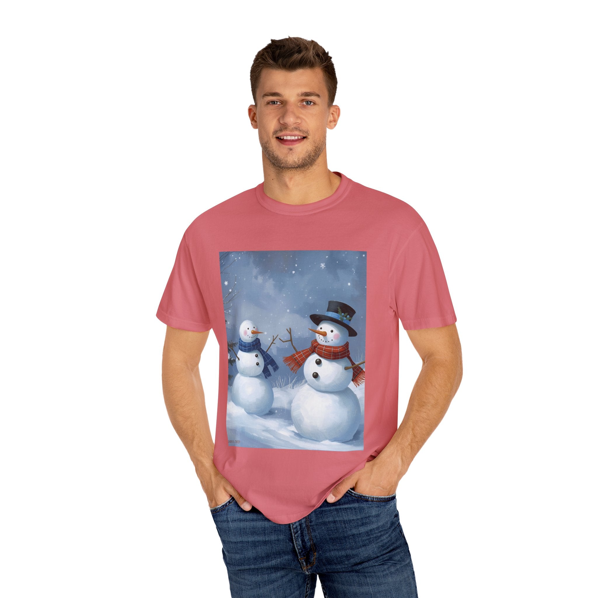 Christmas Snowman Family T-Shirt, Unisex Graphic Tee, Holiday Gift, Winter Apparel, Cozy Casual Wear, Christmas T-Shirt