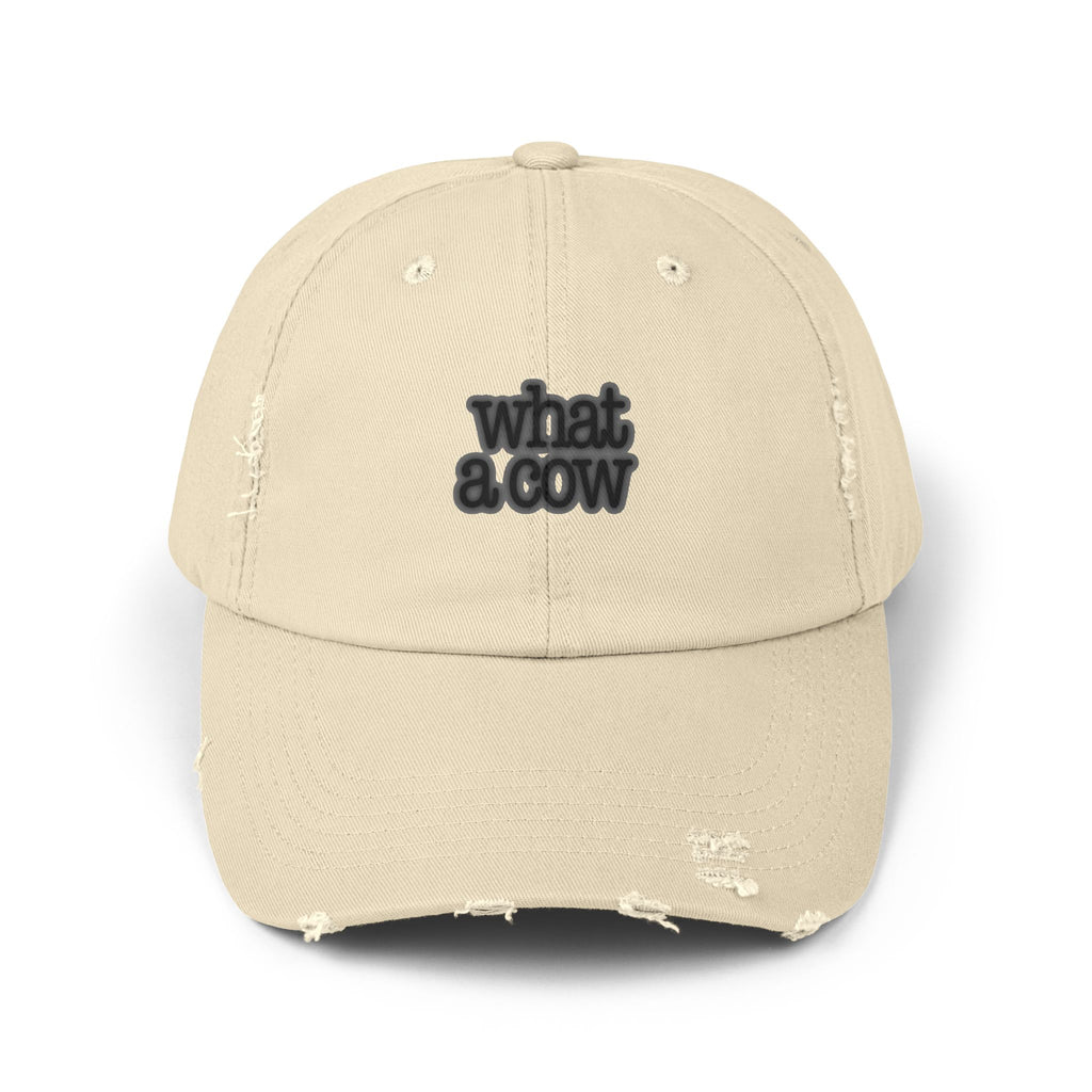 What A Cow Unisex Distressed Cap