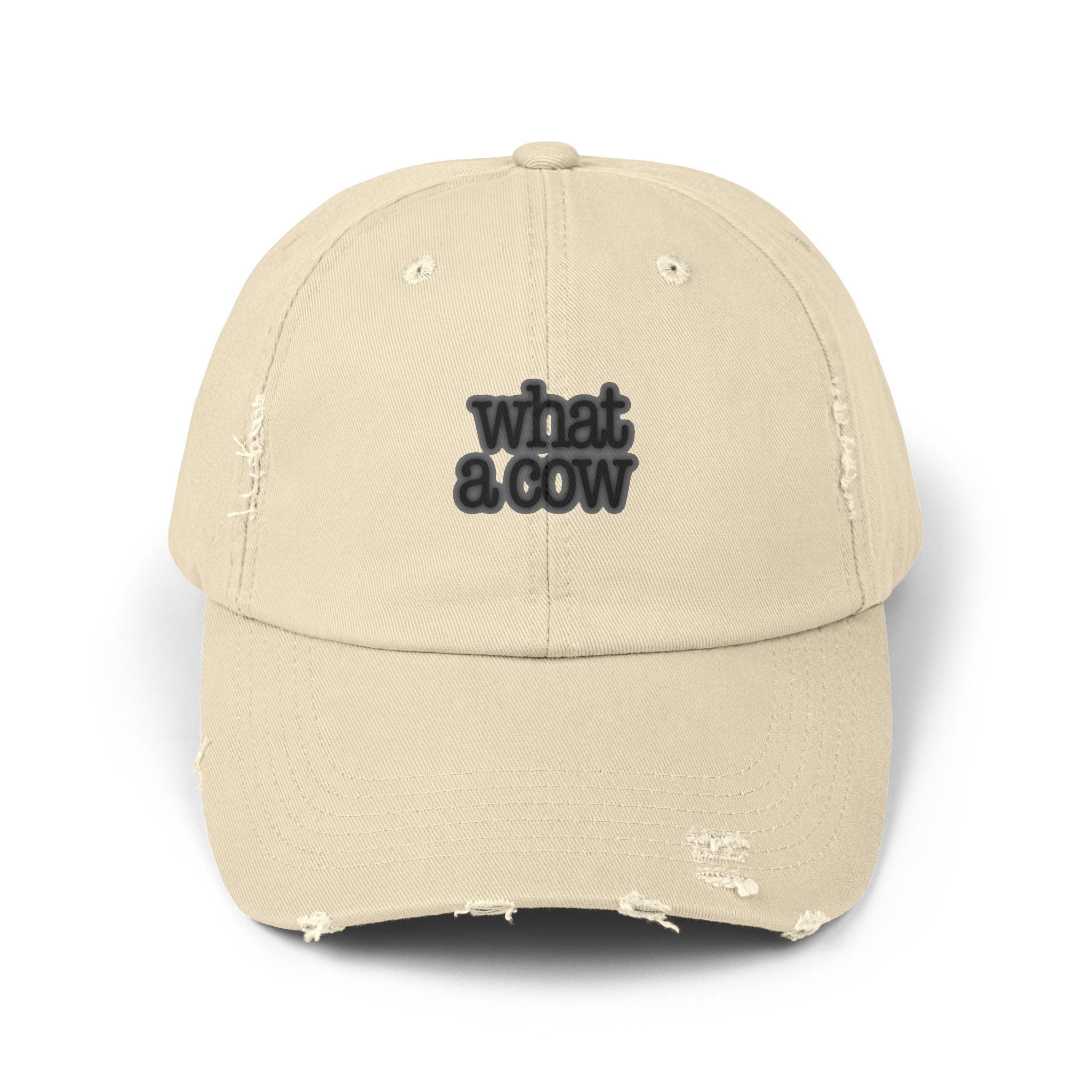 What A Cow Unisex Distressed Cap