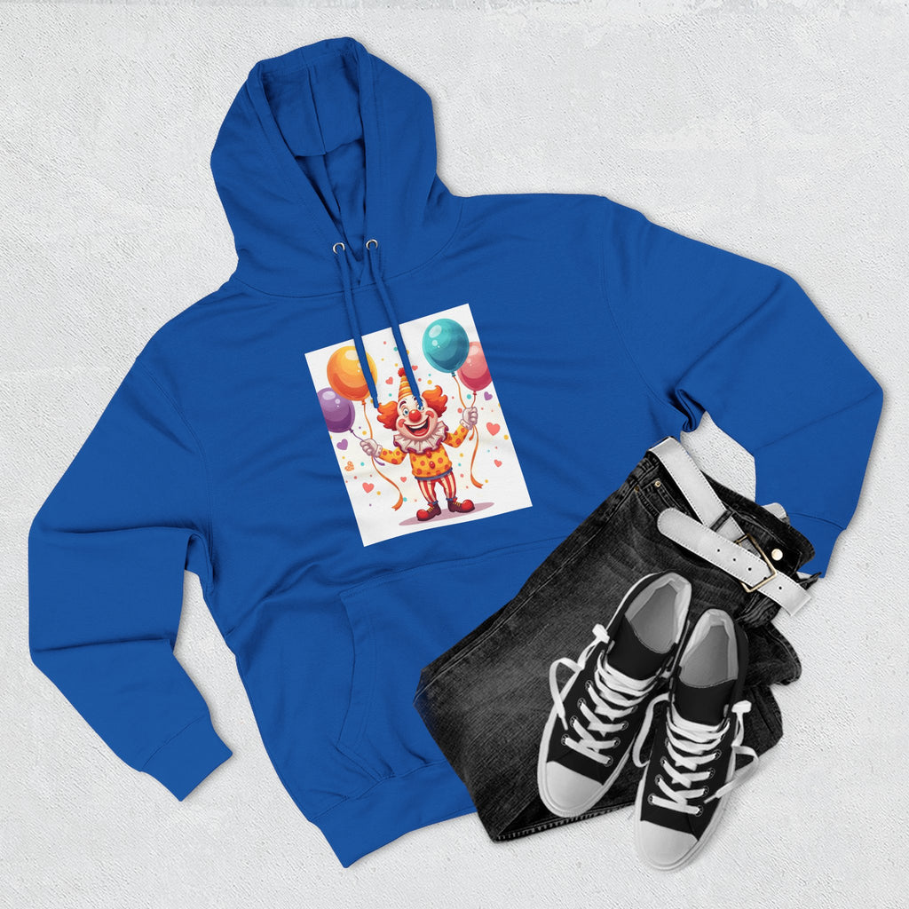 Clown Funny Three-Panel Fleece Hoodie