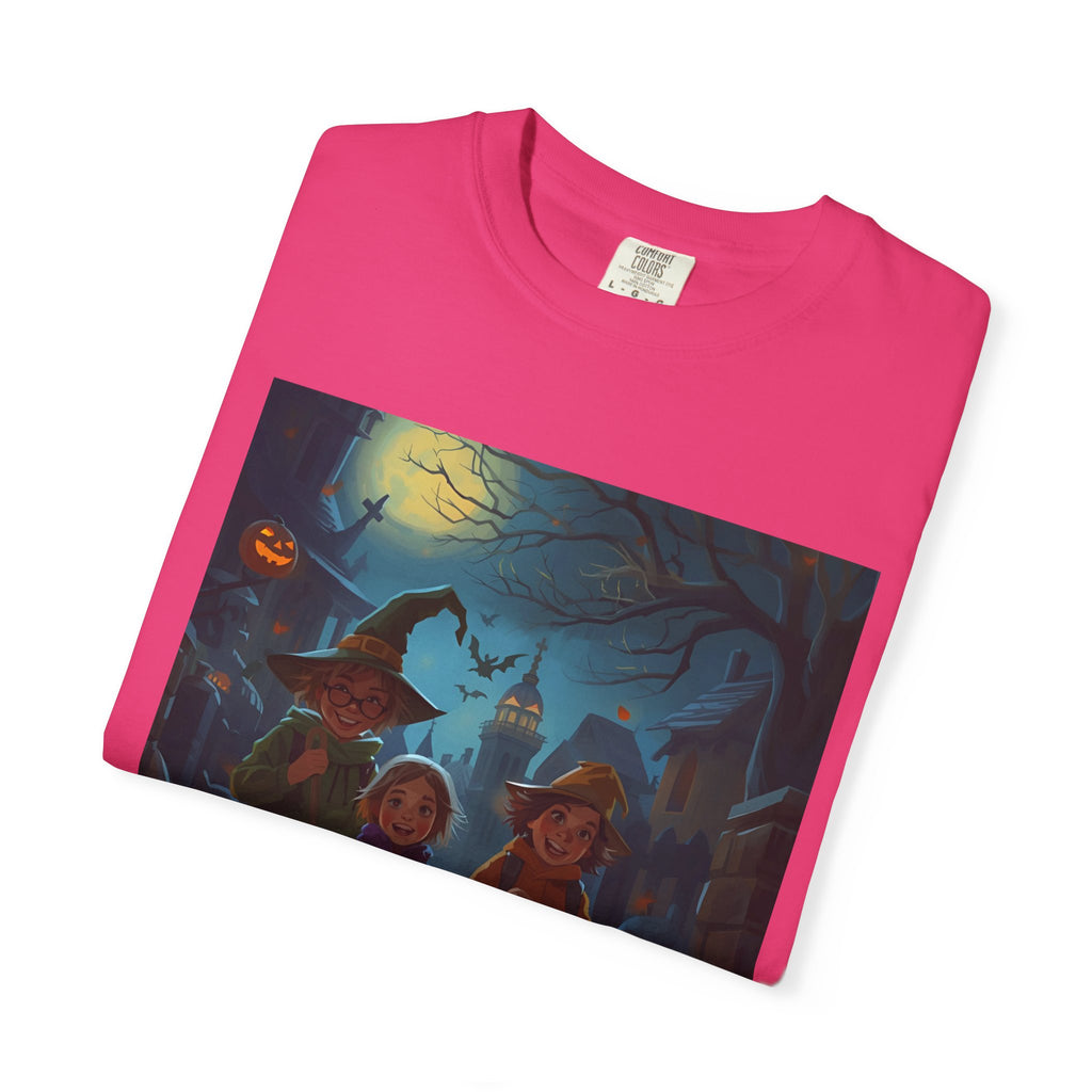 Halloween Kids T-Shirt, Spooky Season Shirt, Unisex Garment-Dyed Tee, Witch Costume Top, October Fest Apparel, Trick or Treat Shirt