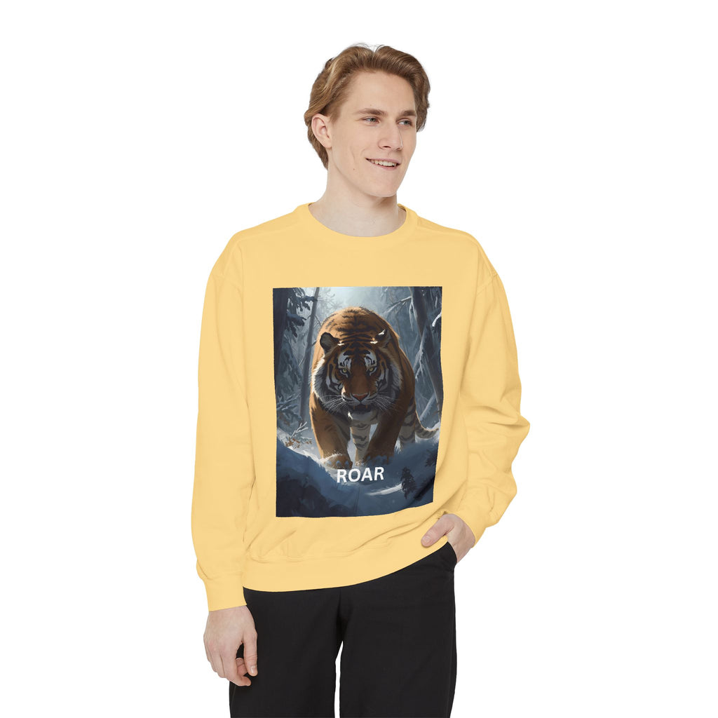 Tiger Roar Snow Unisex Garment-Dyed Sweatshirt