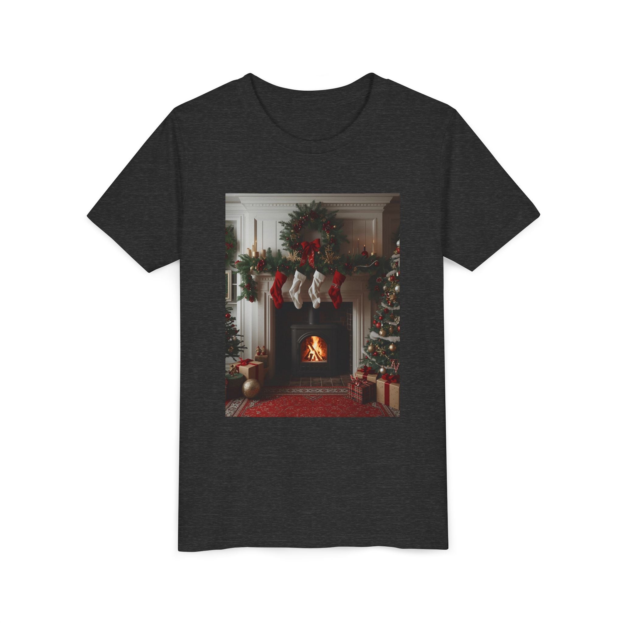 Cozy Christmas Youth Tee, Holiday Gift for Kids, Festive Short Sleeve Shirt, Winter Wear, Family Photos, Christmas Apparel