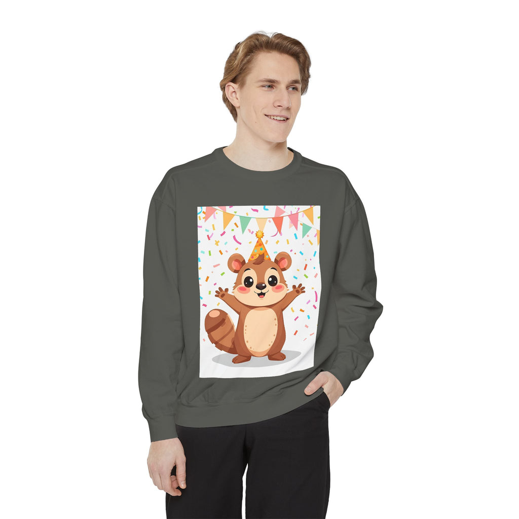 Party Animal With Squirl Unisex Garment-Dyed Sweatshirt
