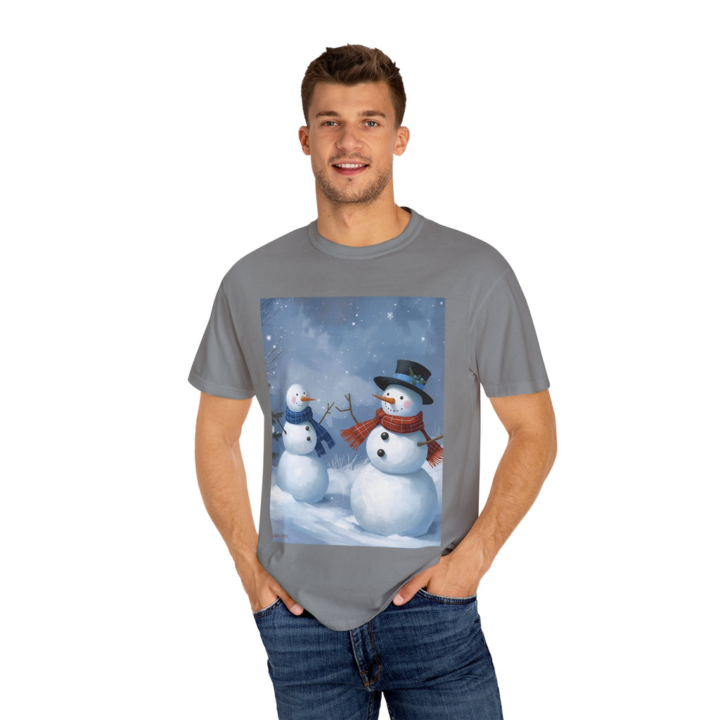 Christmas Snowman Family T-Shirt, Holiday Gift, Cozy Tee, Unisex Snowman Shirt, Festive Apparel, Winter Celebration Wear