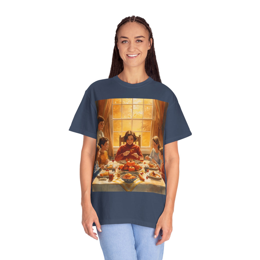 Thankful Family Dinner Unisex T-shirt, Family Gathering Shirt, Festive Apparel, Casual Wear, Fall Celebration Tee