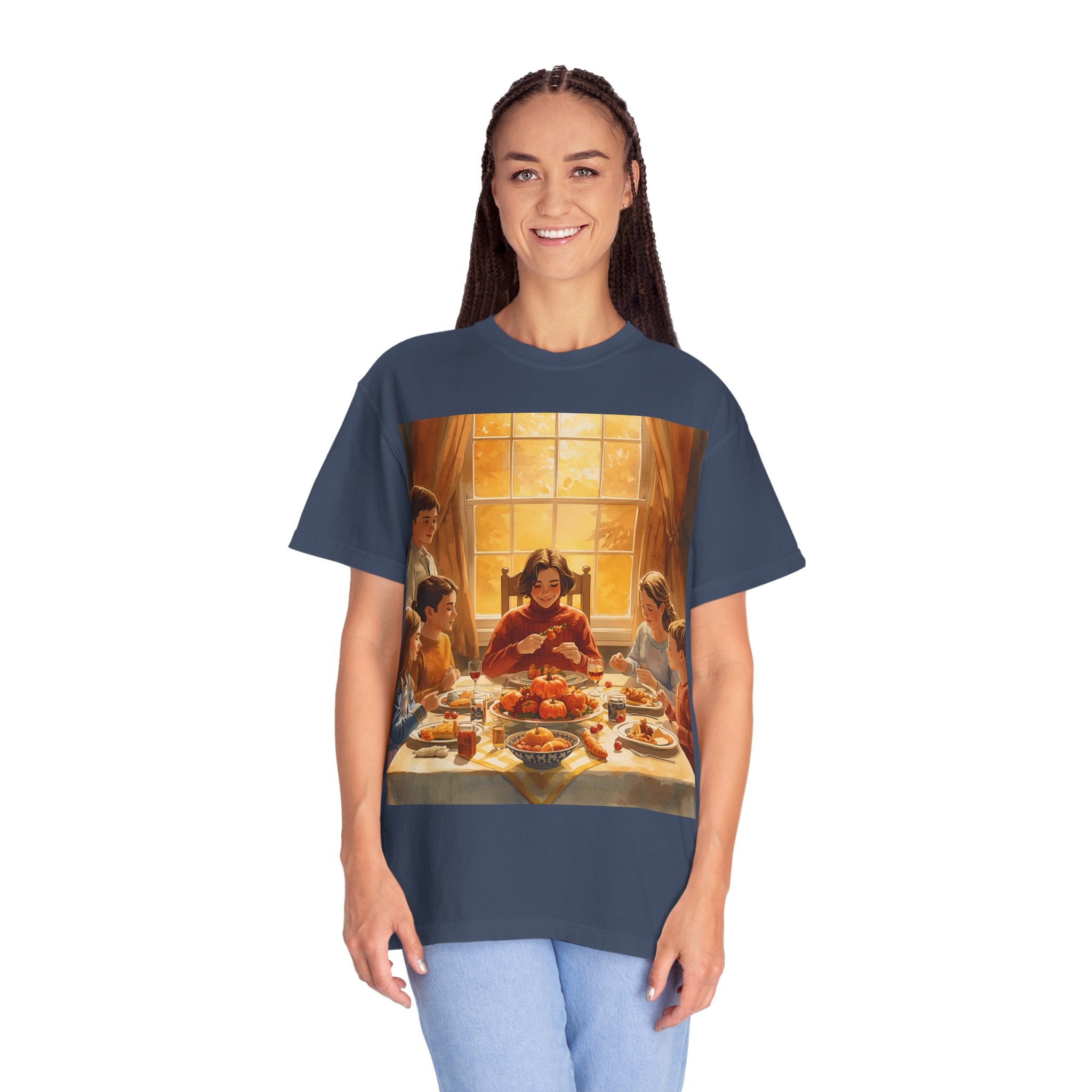 Thankful Family Dinner Unisex T-shirt, Family Gathering Shirt, Festive Apparel, Casual Wear, Fall Celebration Tee