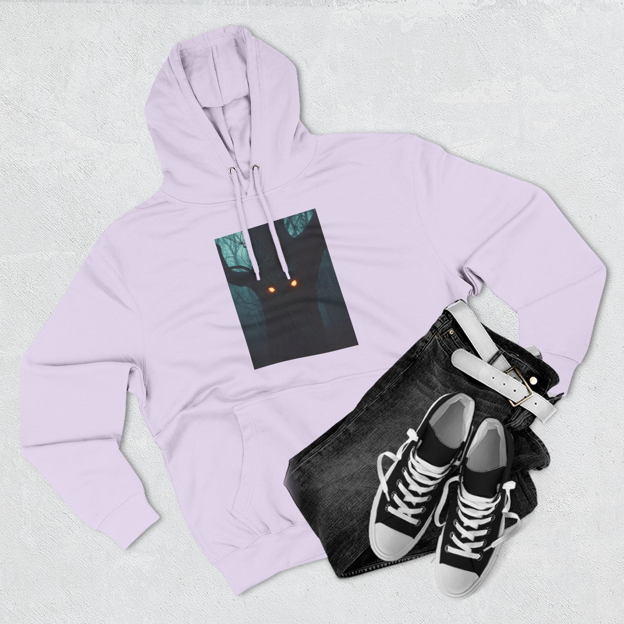 Chilling Nighttime Hoodie, Cozy Fleece Sweatshirt, Outdoor Adventure Attire, Perfect for Bonfire Nights, Gifts for Nature Lovers
