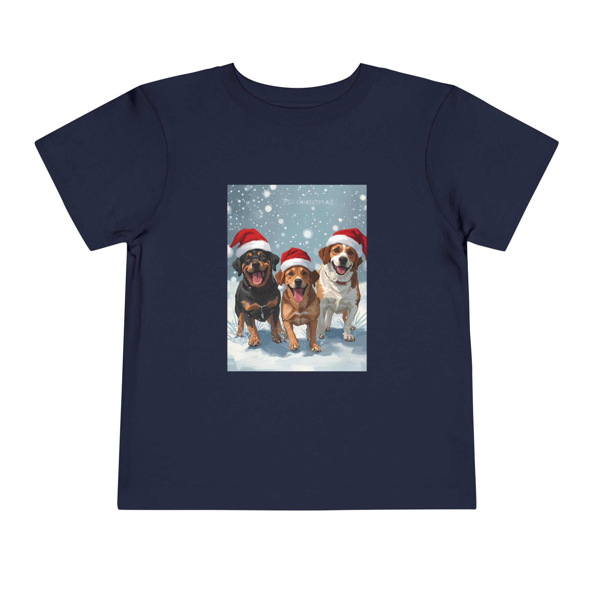Cute Christmas Dogs Toddler Short Sleeve Tee