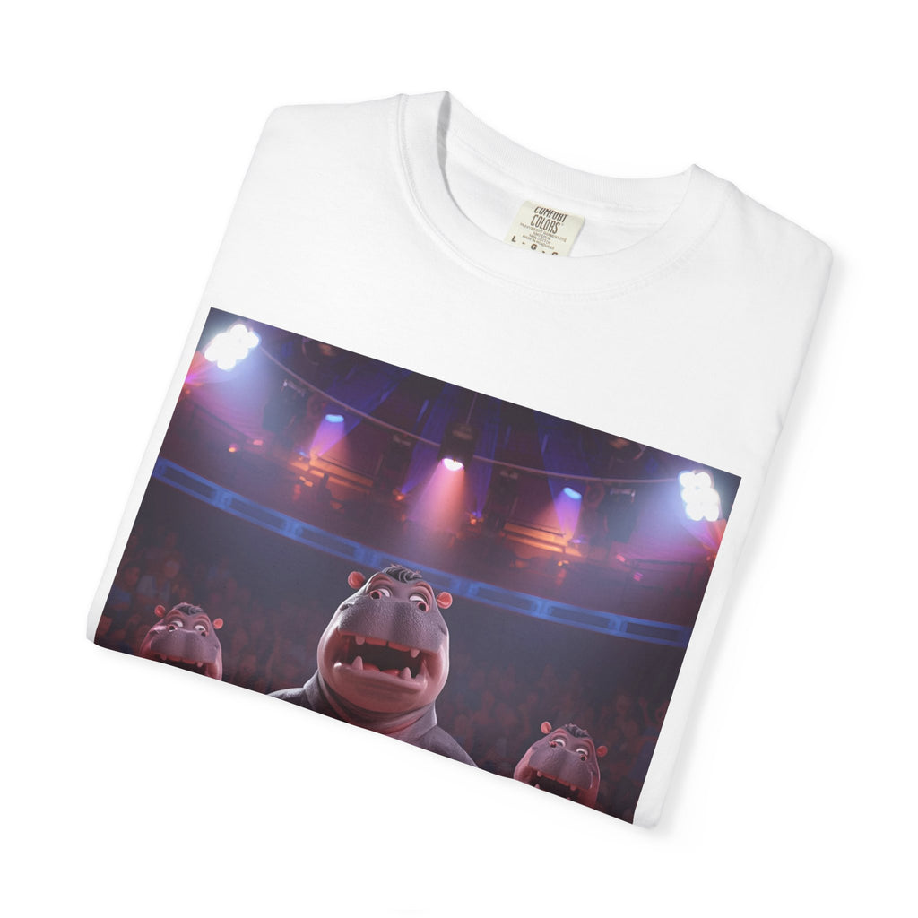 Fun Hippo Performance T-Shirt, Unisex Cotton Tee, Cartoon T-shirt, Gift for Kids, Animal Lover Shirt, Birthday Party Apparel