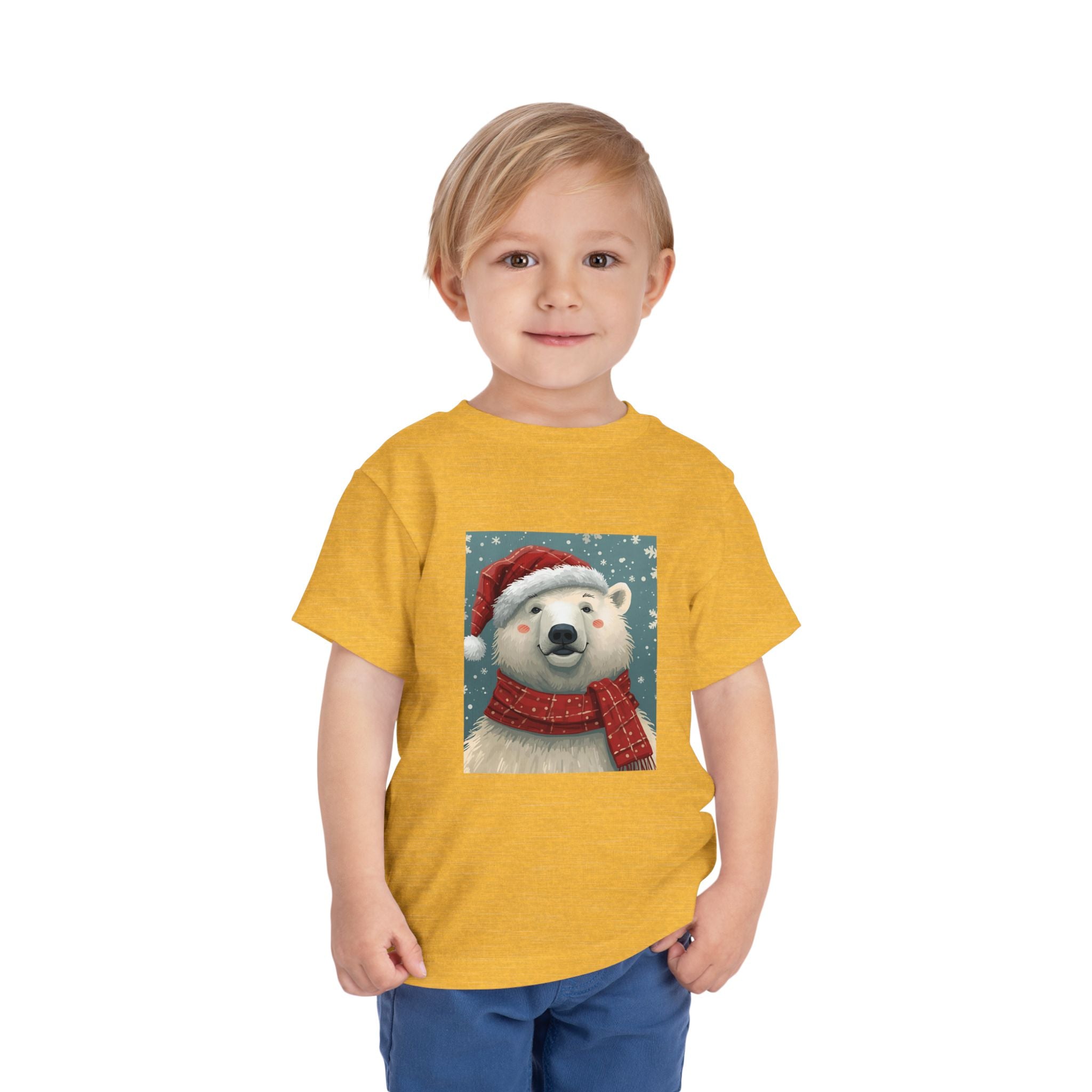 Adorable Holiday Polar Bear Toddler Tee, Christmas Gift, Cute Winter Shirt, Kids Fashion, Seasonal Apparel