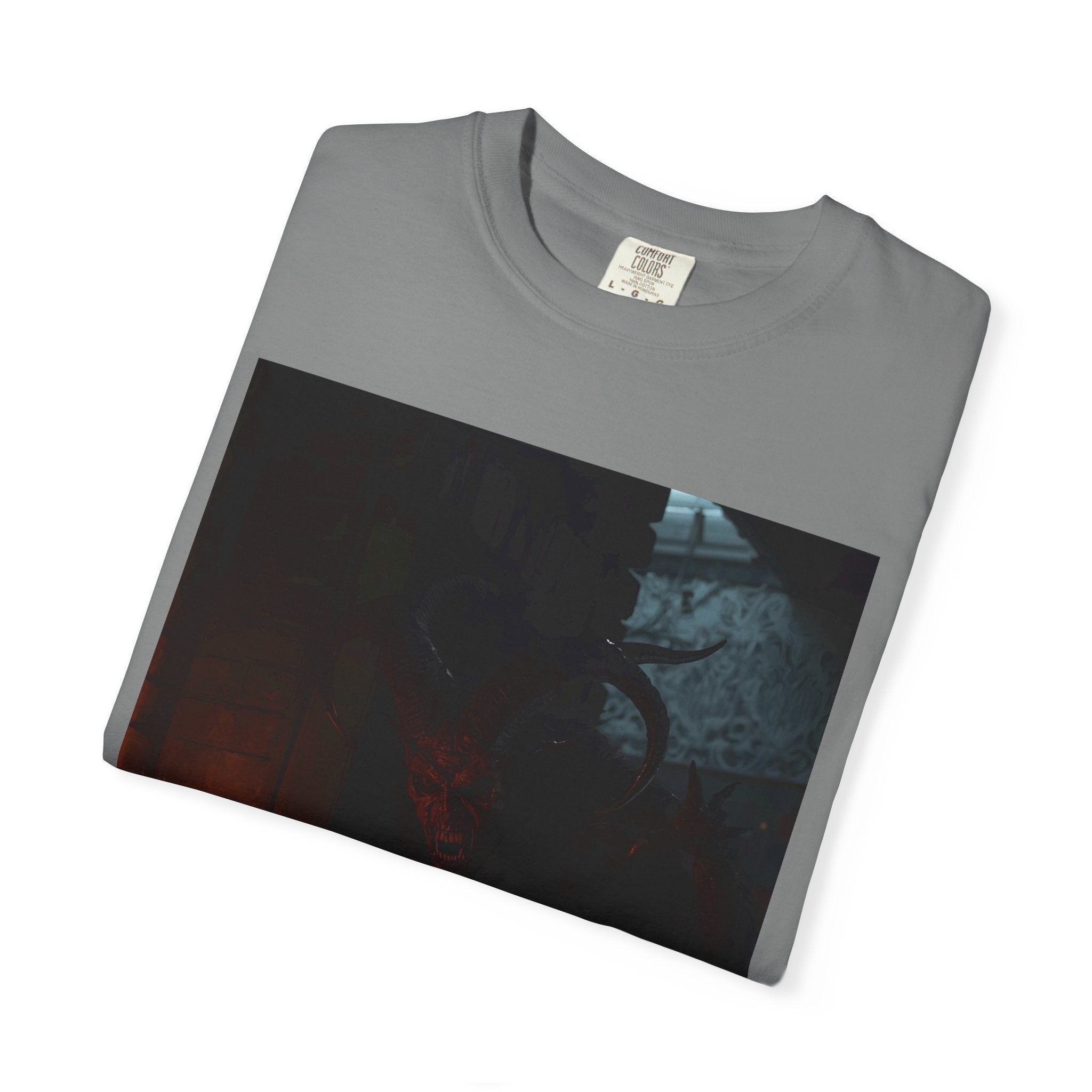 Spooky Halloween Pumpkin Shadow Unisex Garment-Dyed T-shirt