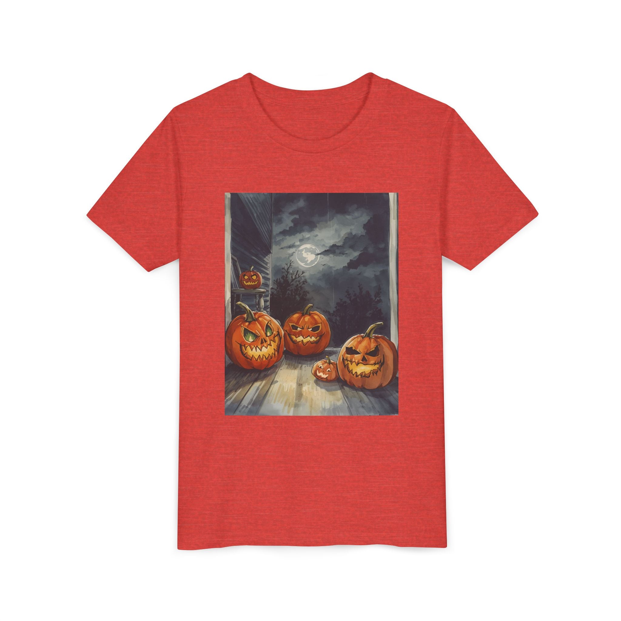 Halloween Pumpkin Scary Youth Short Sleeve Tee