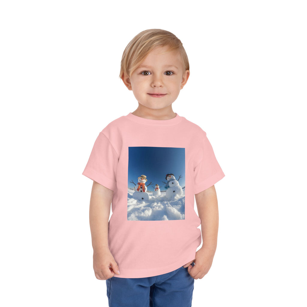 Festive Christmas Snowman Family Toddler Short Sleeve Tee