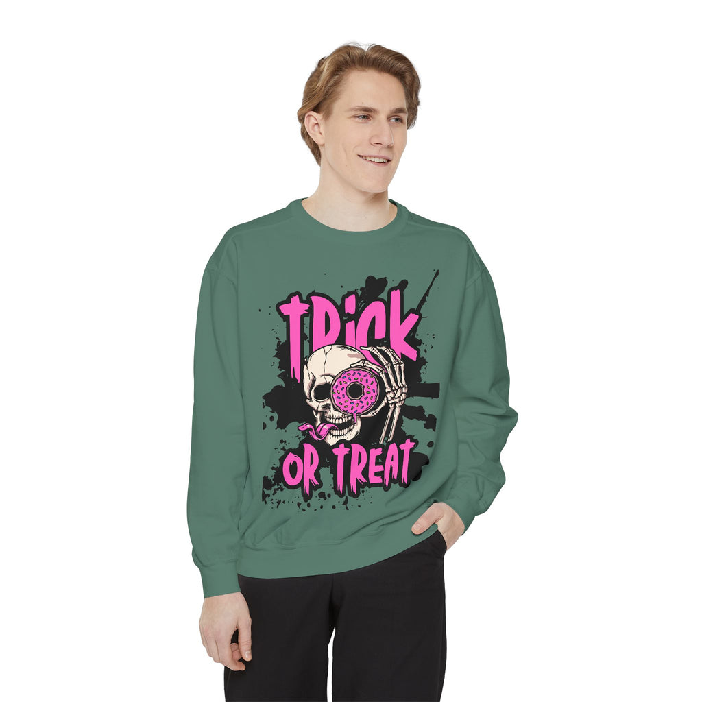 Trick or Treat Skull Unisex Garment-Dyed Sweatshirt