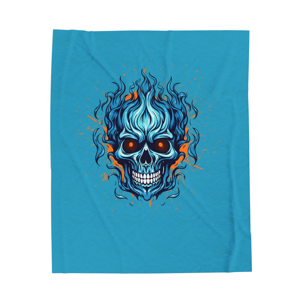 Cool Skull Flame Velveteen Plush Blanket