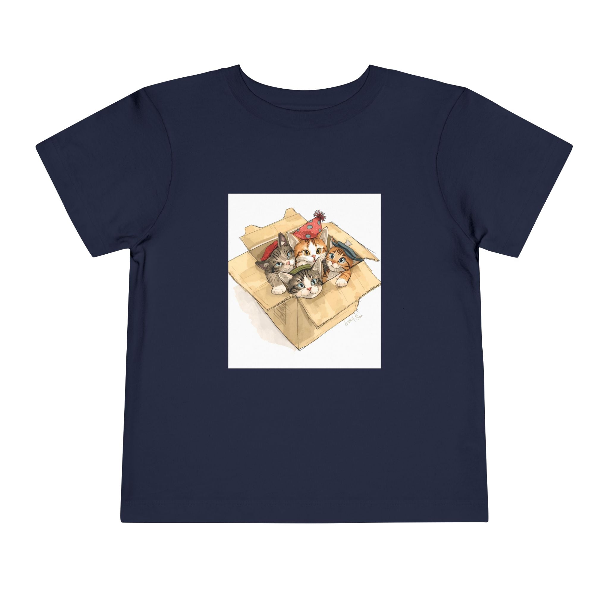 Cute Kittens In Box Toddler Short Sleeve Tee